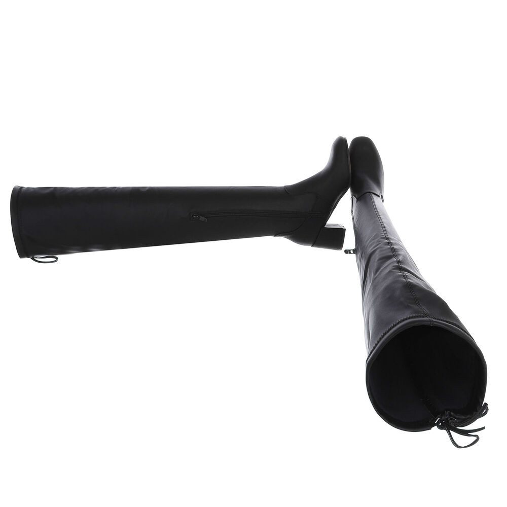 Ital-Design Overknee-Stiefel aus Kunstleder mit Blockabsatz für Damen Overk günstig online kaufen