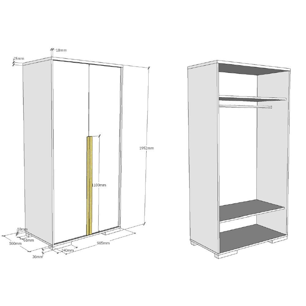 Kindermöbel (6-tlg) 6-tlg., 24 Komplettschlafzimmer Weiß Vipack Kinderzimmer Ira