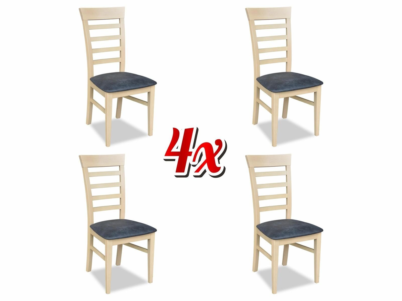 JVmoebel Stuhl, Design Möbel Luxus Stil Stühle 4x Hölzerne Esszimmerstühle Esszimmergarnitur Neu