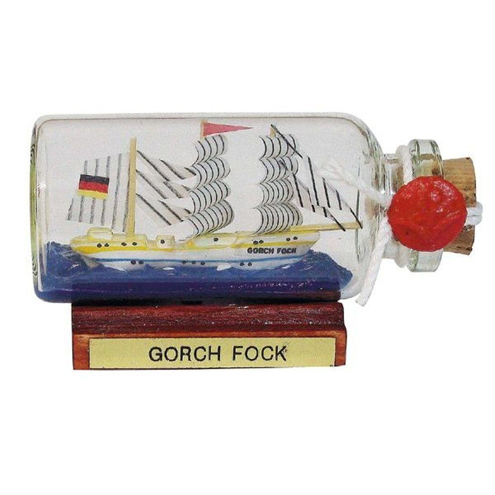 Linoows Dekoobjekt Buddelschiff Mini Flaschenschiff "Gorch Fock" 6 cm, "Gorch Fock", Mini Segelschiff in der Flasche