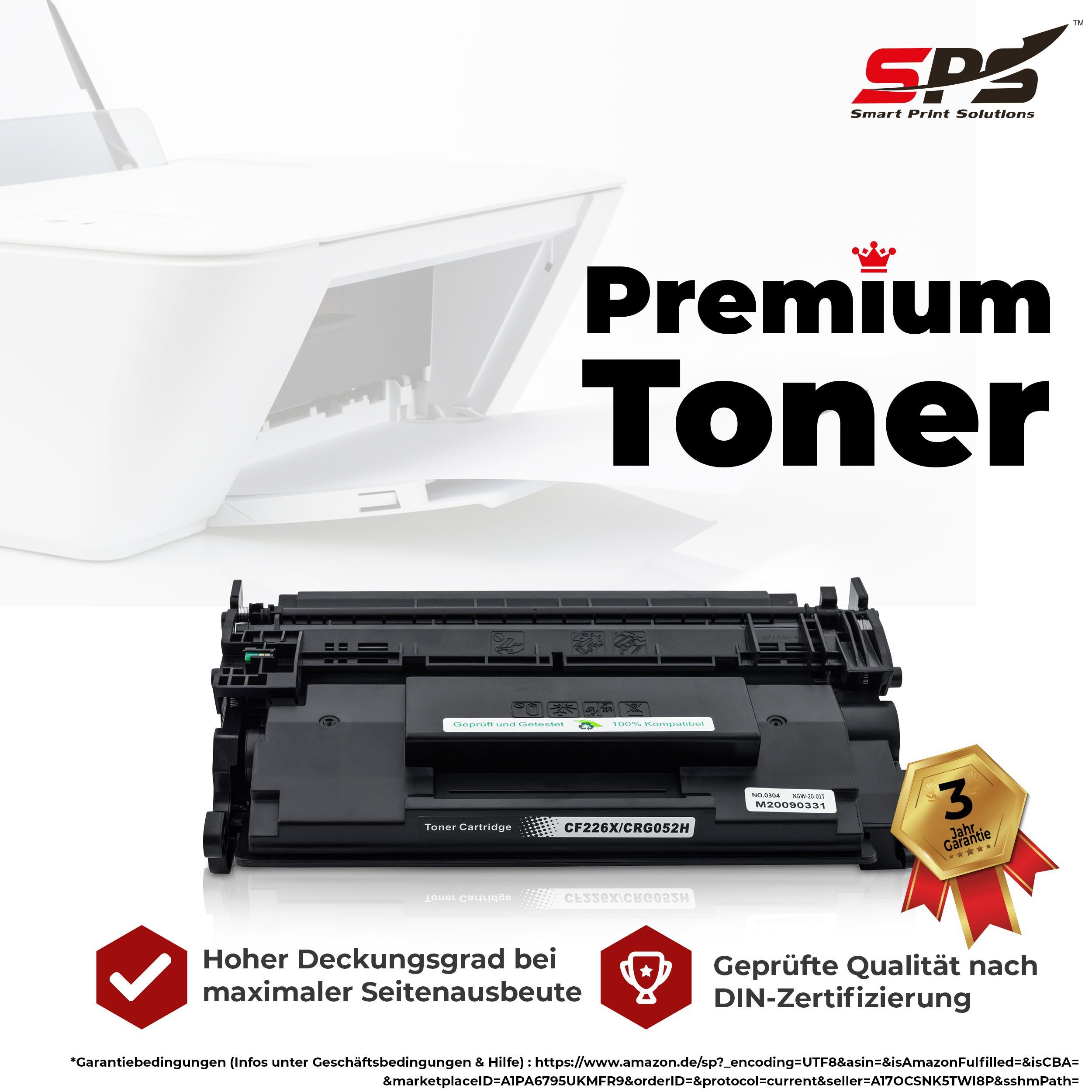 SPS Tonerkartusche Kompatibel für M Pack) Pro HP 402 26X (1er Laserjet CF226X
