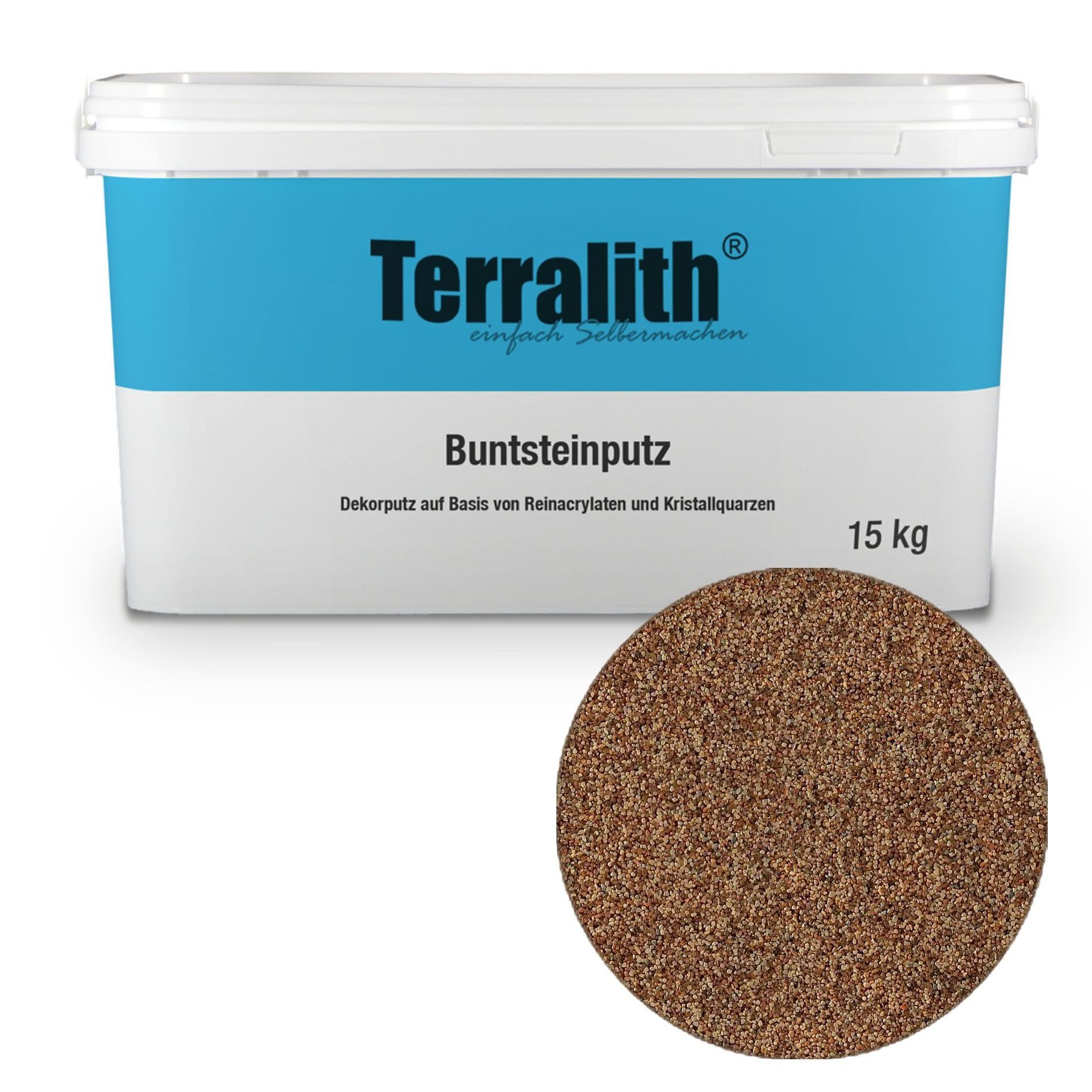 Terralith® Kunstharzputz Buntsteinputz Mosaikputz 2mm -15 kg- BSP59 (Eimer, Verarbeitungsfertig) Dekorationsputz aus Marmor-Granulat bzw. eingefärbter Körnung