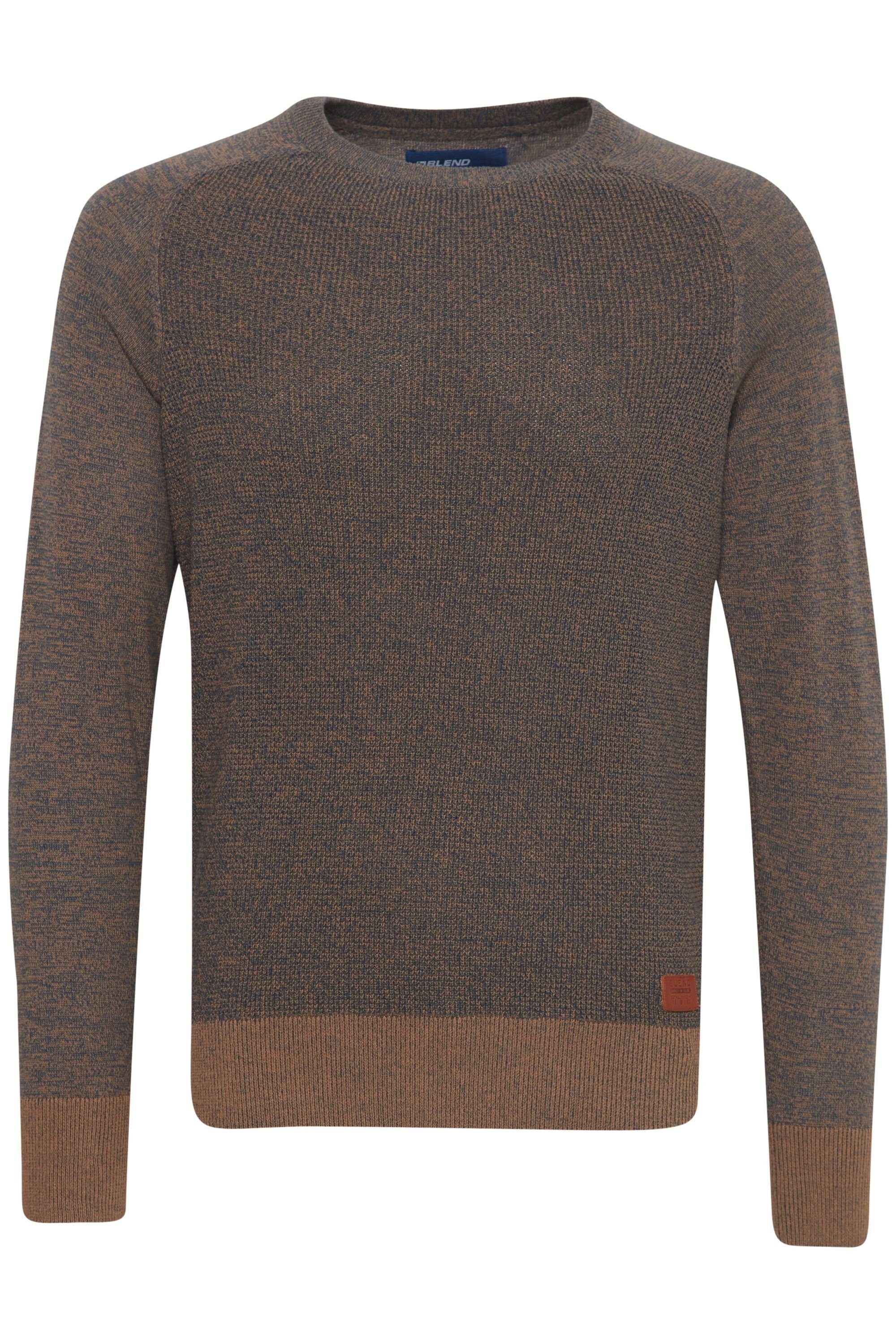 Blend Rundhalspullover BHGandolf Strickpullover mit farblich abgesetzten Ak günstig online kaufen