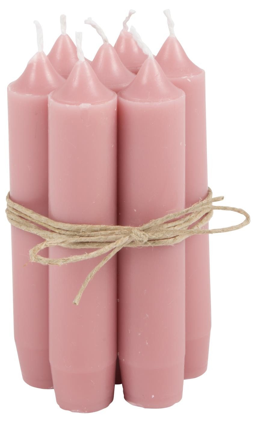 Ib Laursen Rustic-Kerze Stabkerzen Set Paraffin Kerzen Rustikale Tafelkerzen versch. Farben (6er Set), Perfekt für Adventskranz, Windlichter und Tischdekoration