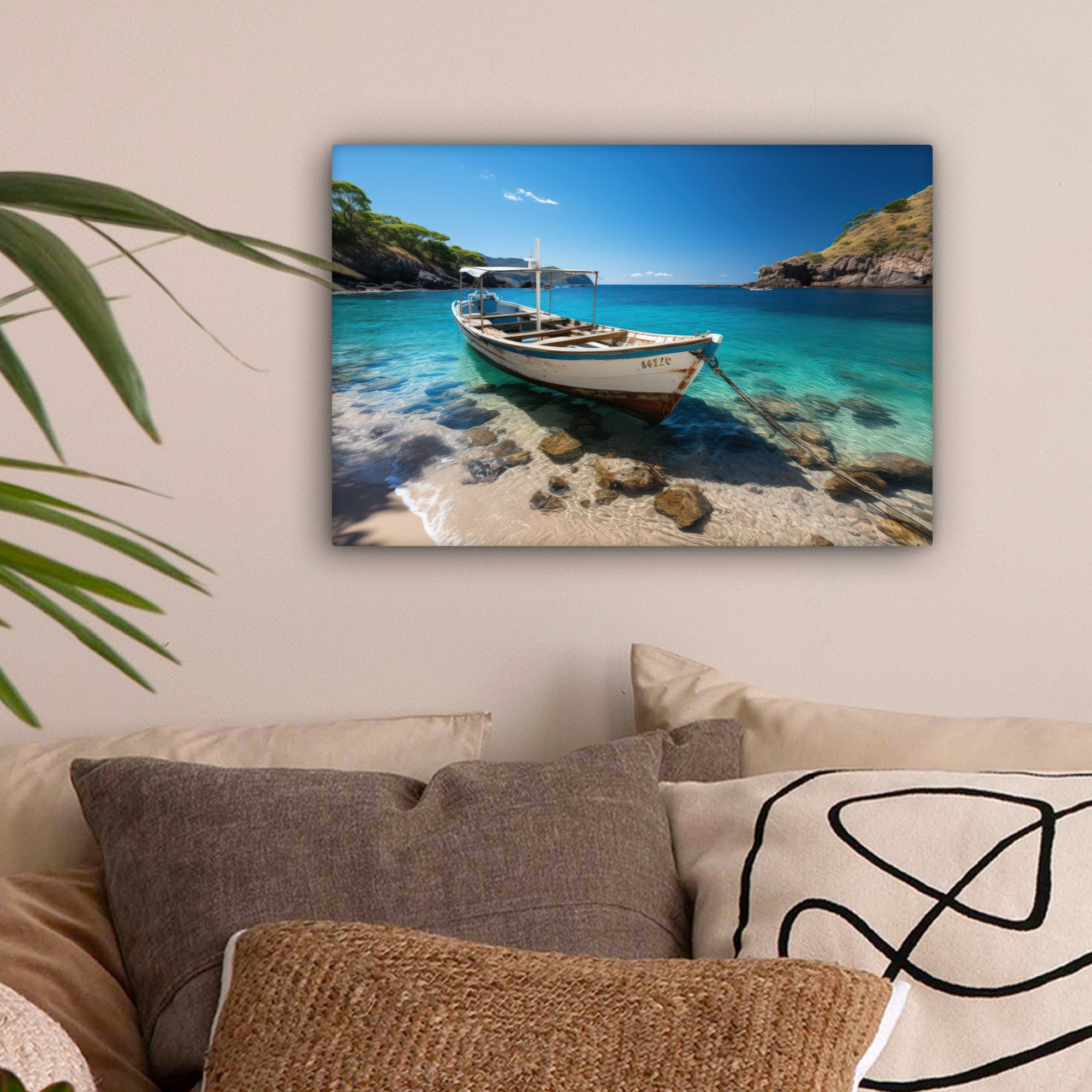 OneMillionCanvasses® Leinwandbild Boot - Wasser - günstig online kaufen