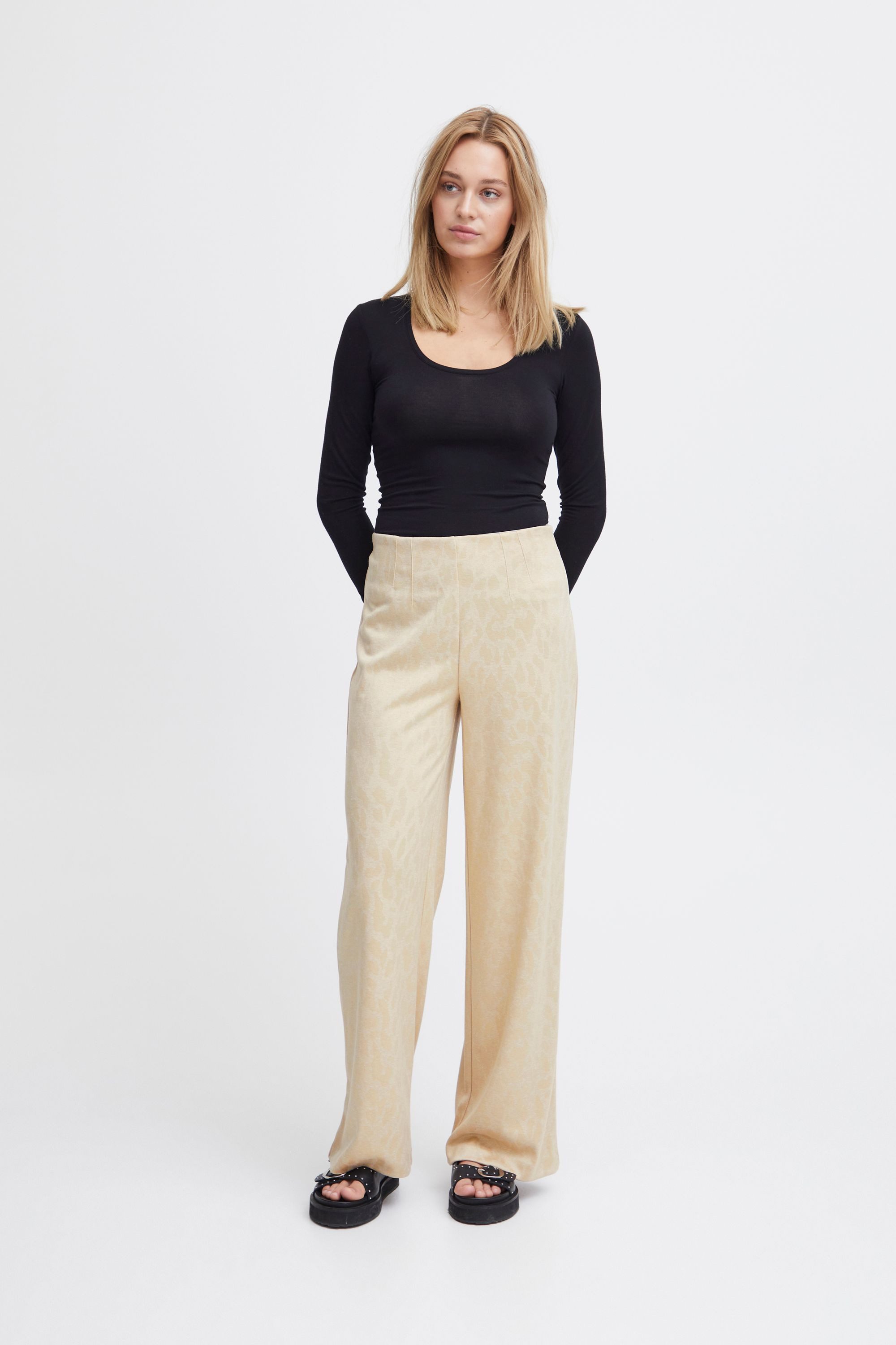 Ichi Stoffhose IHKATE LEOPARD JACQUARD WIDE günstig online kaufen