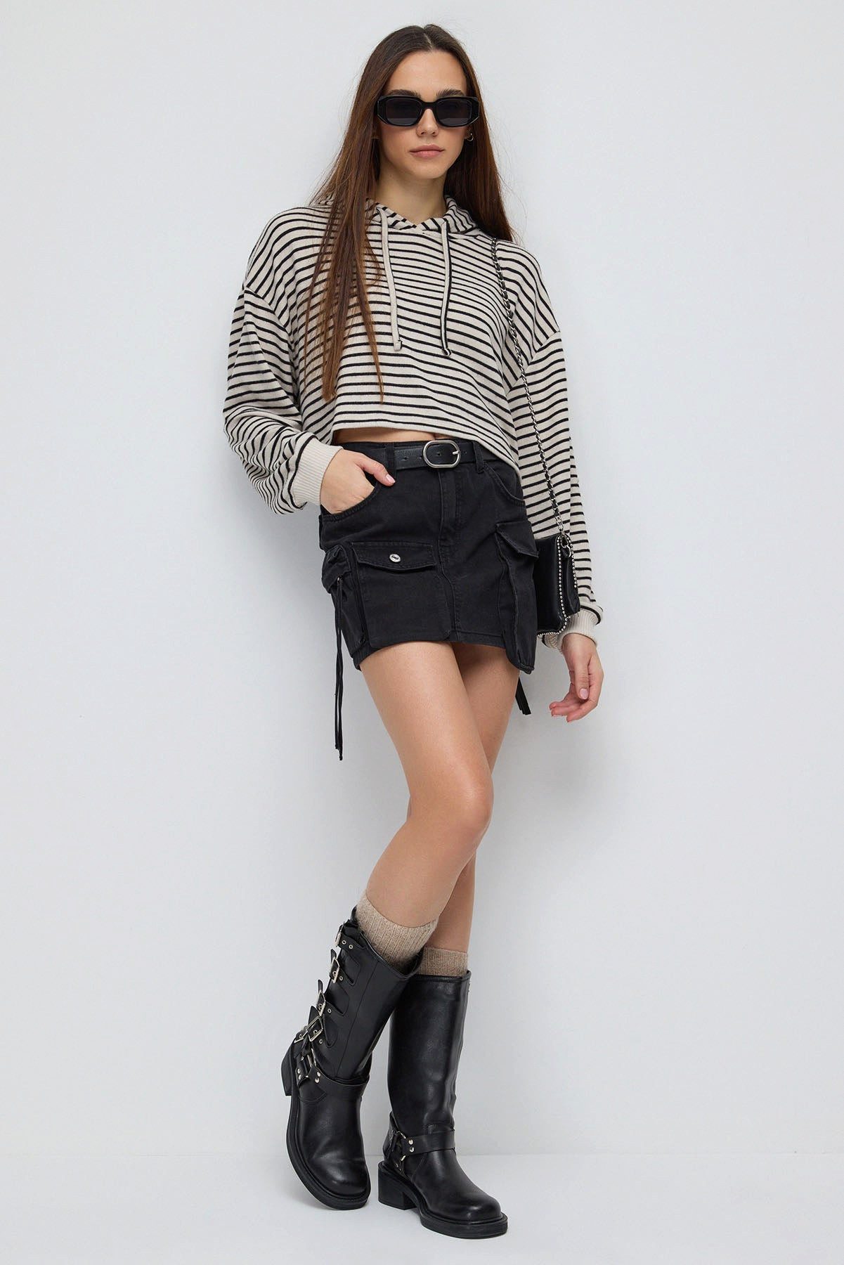 No Matter What Sweatshirt Weicher Kapuzen-Crop-Top günstig online kaufen