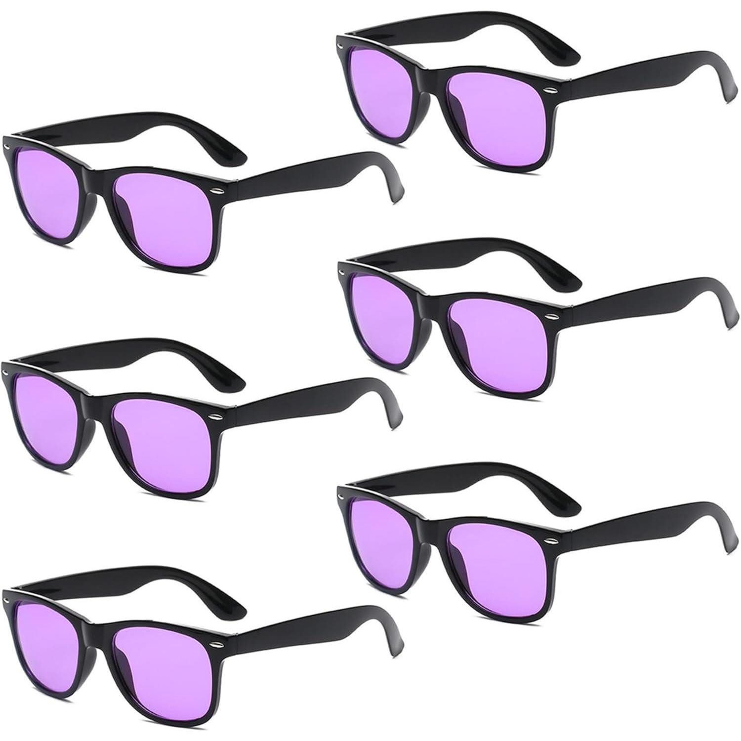 LuxusKollektion Retrosonnenbrille Sonnenbrille 6er Set Herren Damen Party Mirror Purple