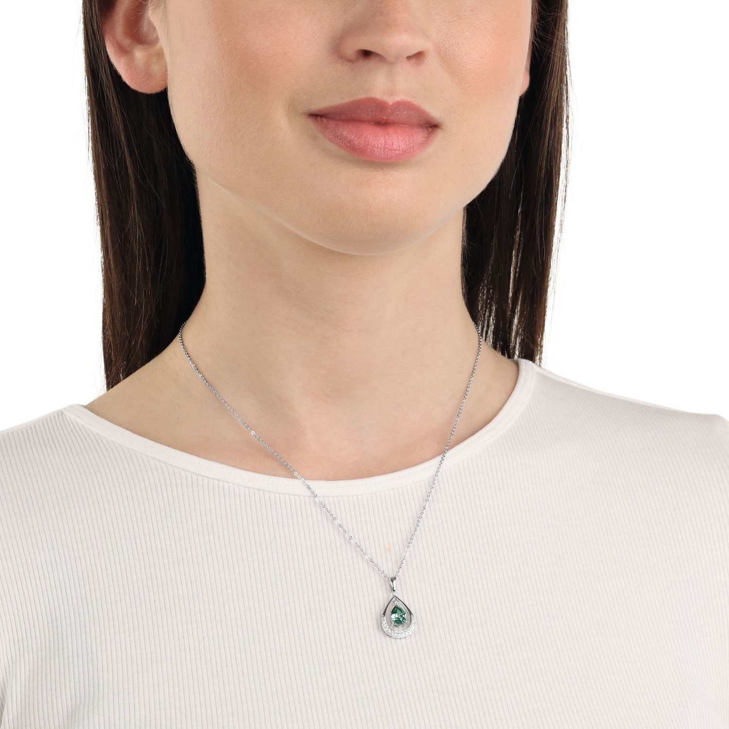 Amor Silberkette Amor Kette mit Anhänger (Kette mit Anhänger, 2-tlg., Kette mit Anhänger)