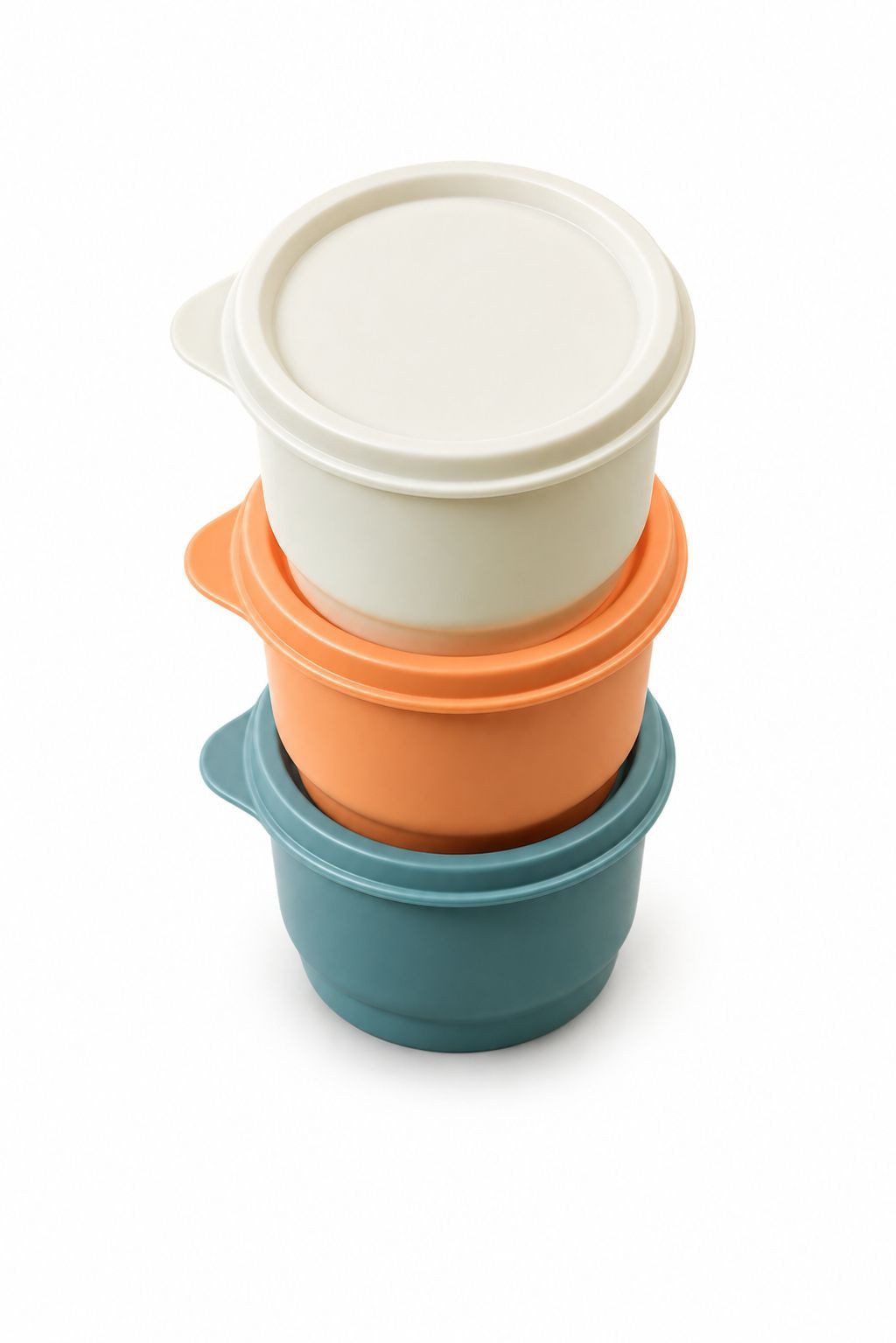 TUPPERWARE Vorratsdose Kunterbunt 120 ml weiß + pastellorange + graublau – Bild 2 von 2