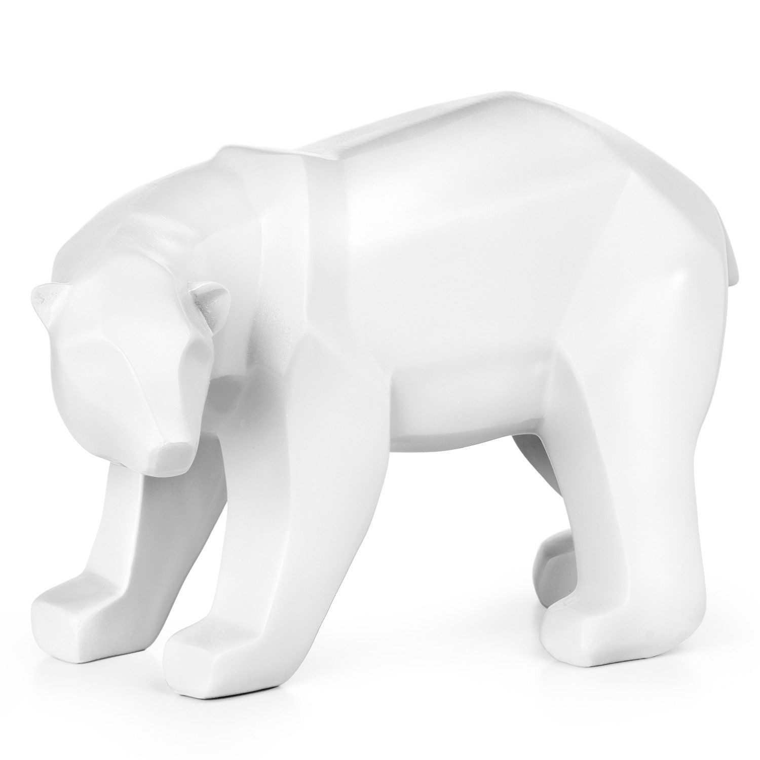 Moritz Dekofigur Polygonal Eisbär weiß, Polyresin Figuren Deko Geschenk Geometrische TierFigur Modern Skulptur. € 34,99