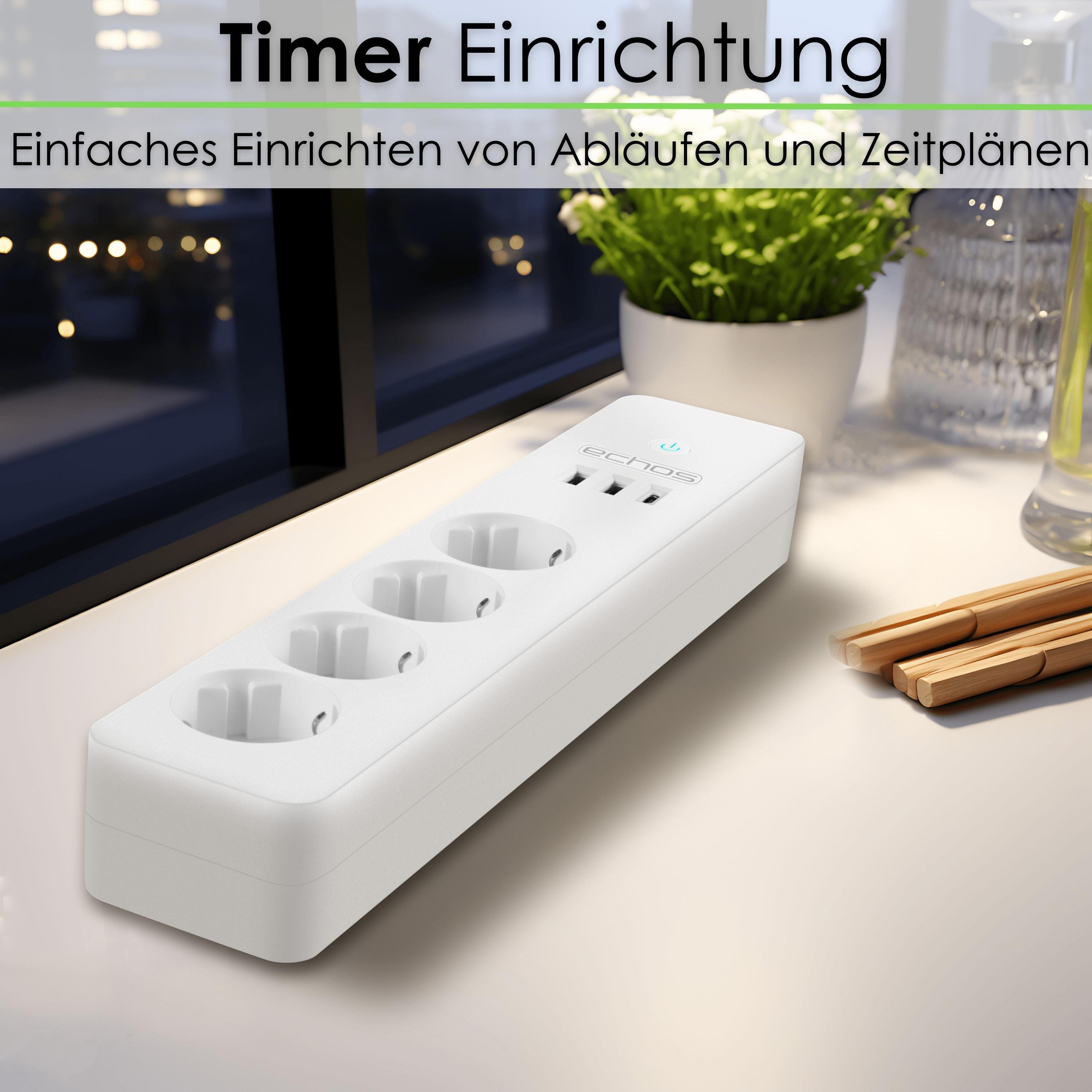 echos WLAN-Steckdose Eco-4130, max. 3680 W, Packung, 1-St., Steuerung per App, Alexa/Google kompatibel, Max. 16A, 2.0 Meter Kabel