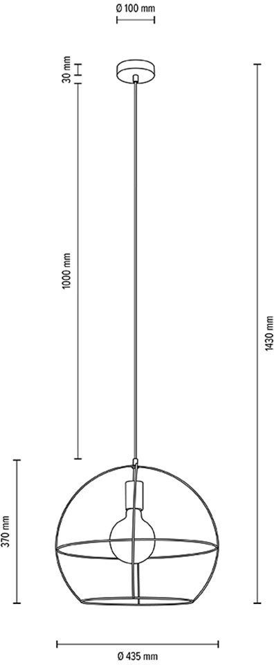 mit Dekorative aus Leuchtmittel, Eichenholz Hängeleuchte Metall Leuchtmittel aus Casa LIGHTING ohne Elementen Palla, Leuchte BRITOP wechselbar,