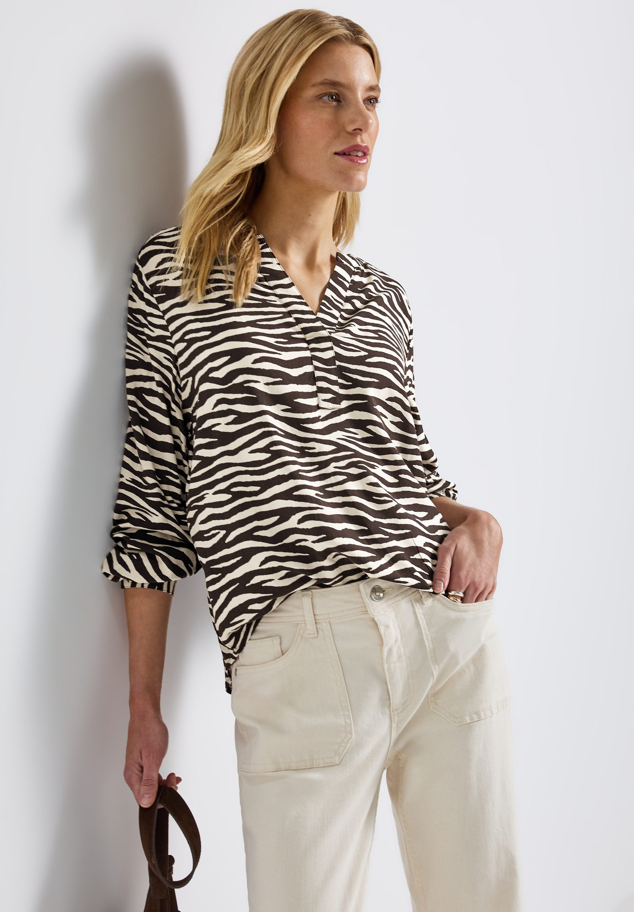 STREET ONE Langarmbluse mit Zebra Print, im Tunika-Look günstig online kaufen