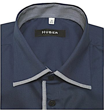 Huber Hemden Langarmhemd HU-0459 Kontraststoff, Regular Fit-bequemer Schnitt, Made in EU
