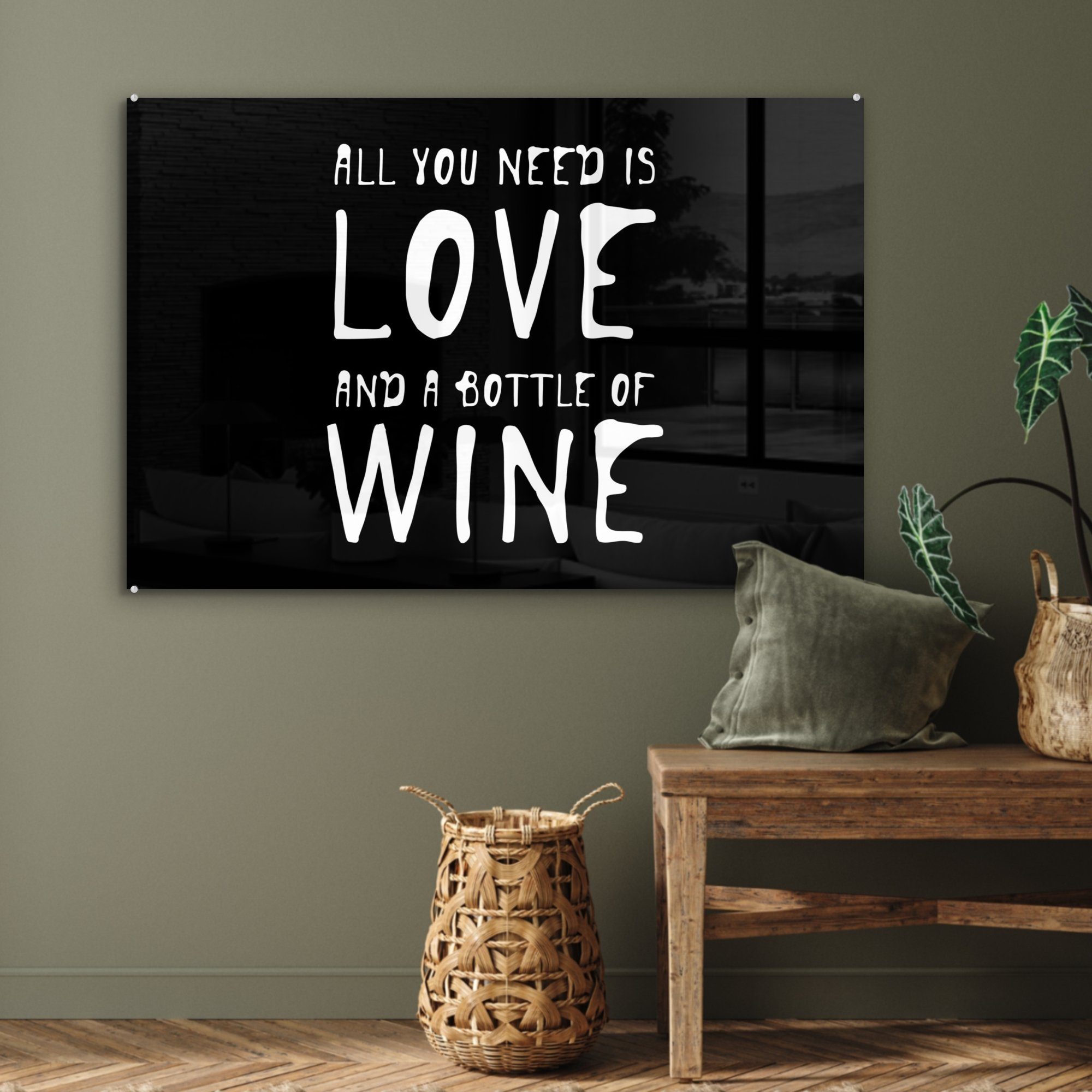 & "All Acrylglasbilder need Acrylglasbild auf MuchoWow a love is wine" of St), and Schlafzimmer bottle Zitat (1 you schwarzem, Wohnzimmer