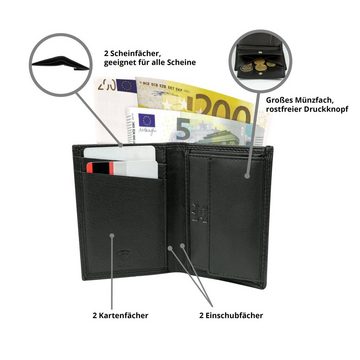 MOKIES Geldbörse Herren Portemonnaie GN103 Premium Nappa (hochformat), 100% Echt-Leder, Premium Nappa-Leder, RFID-/NFC-Schutz, Geschenkbox