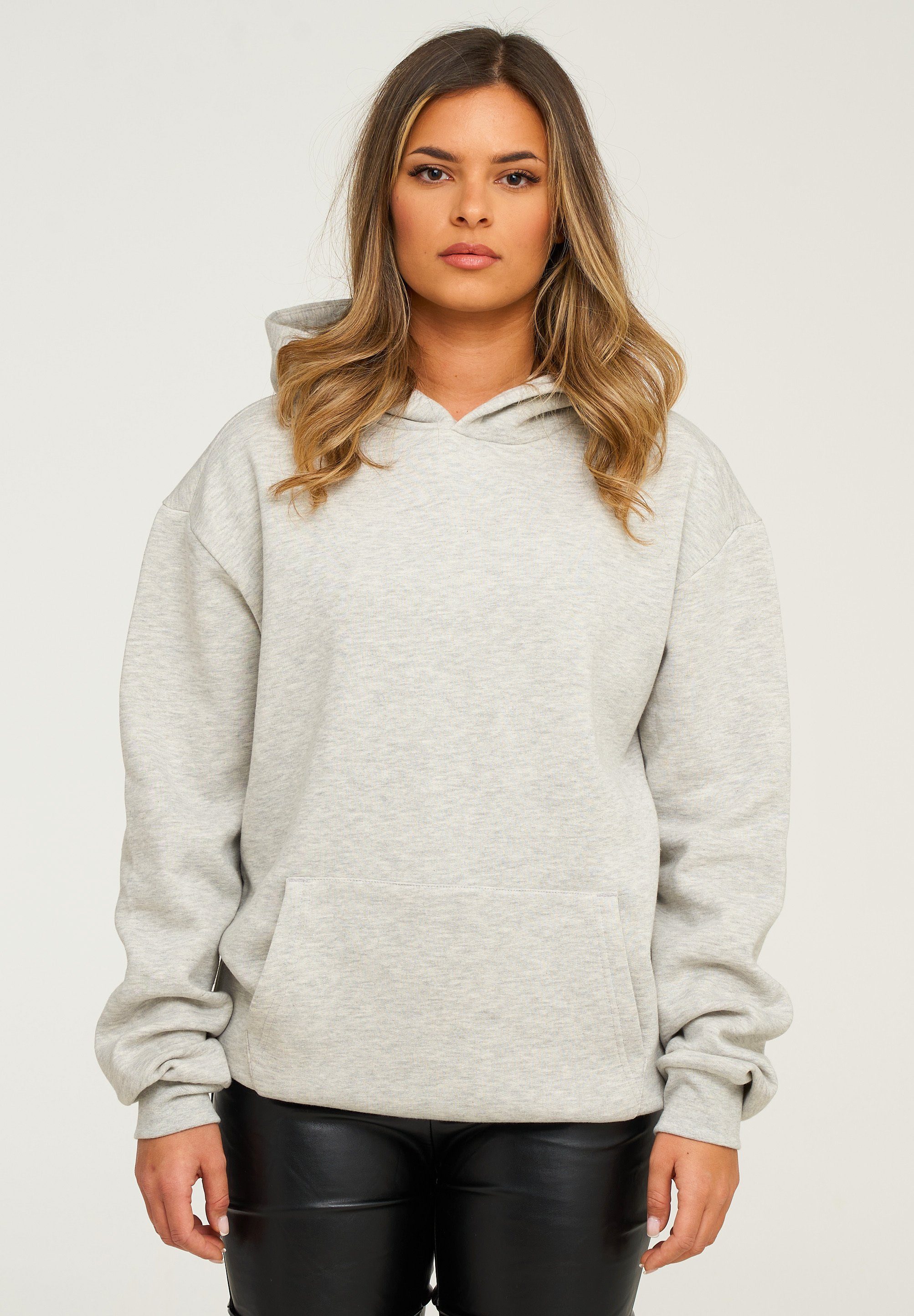 behype Hoodie BHPERTH Damen Basic Oversized Kapuzensweatshirt Raglan Kapuzenpullover Sweater