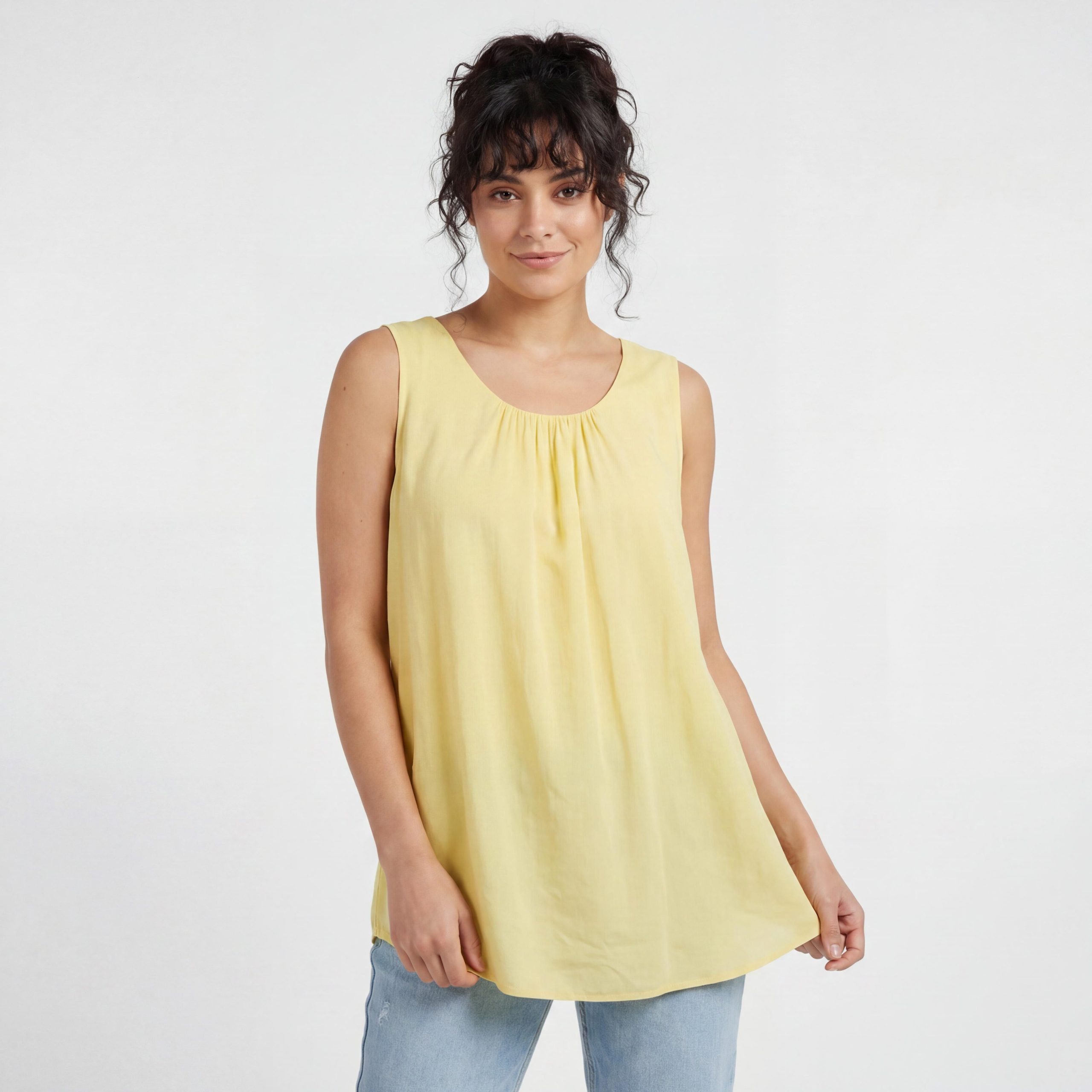 OriginalYou Trägertop Damen Long Top Sommer Oberteil ärmelloses Strandshirt mit Innentop für blickdichten Tragekomfort, erhältlich von 36-50 – Bild 5 von 5