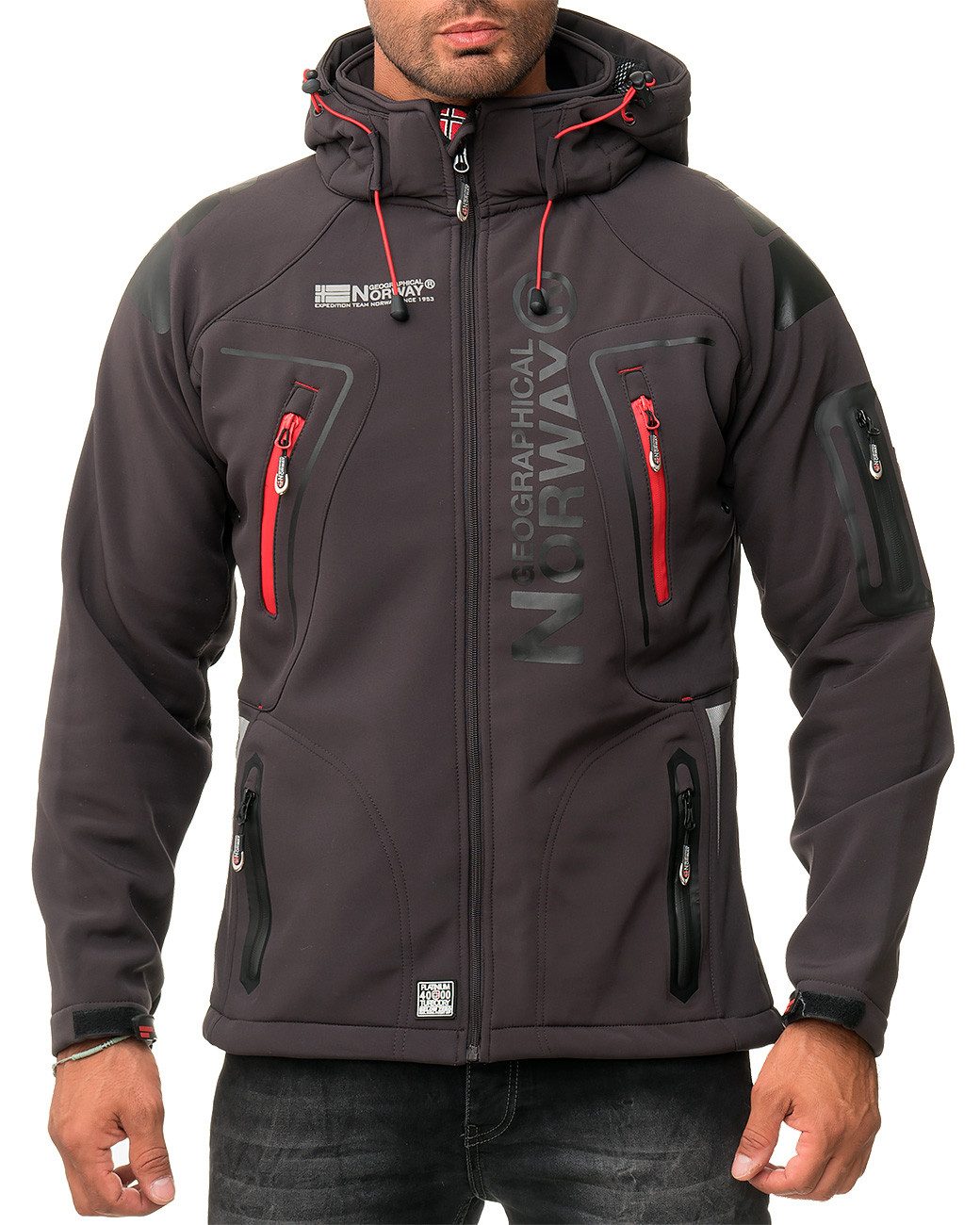 Softshelljacke Herren Regular Fit Jacke batechno men Dark Grey S