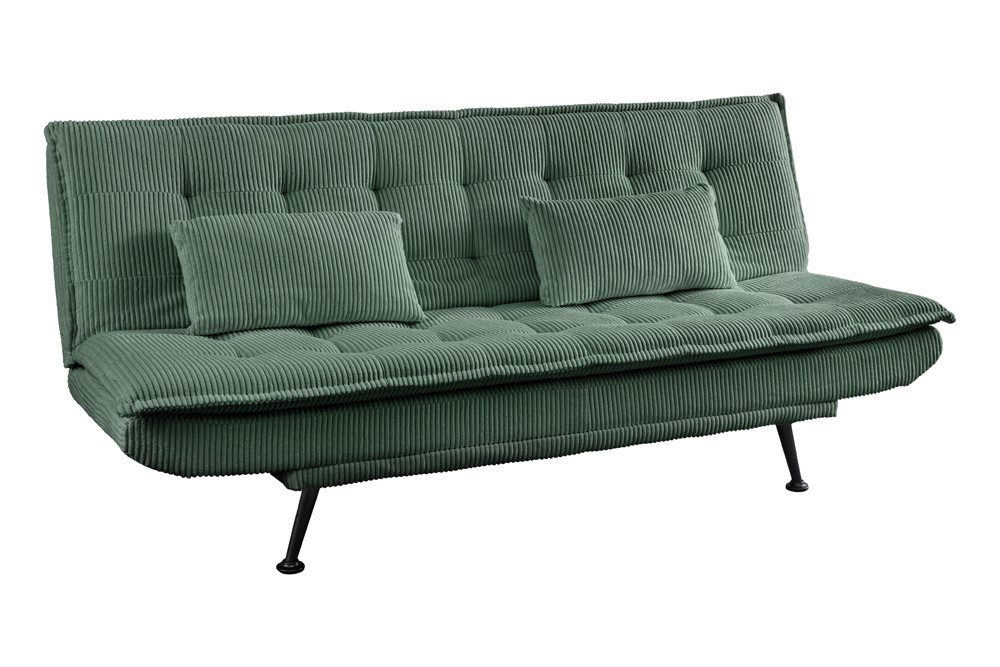 riess-ambiente Schlafsofa JAZZ 190cm grün – 3-Sitzer Sofa mit Bettfunktion, Cordbezug, modern, Einzelartikel 1 Teile, komfortable Ausziehcouch mit Polsterung –  – Bild 2 von 5