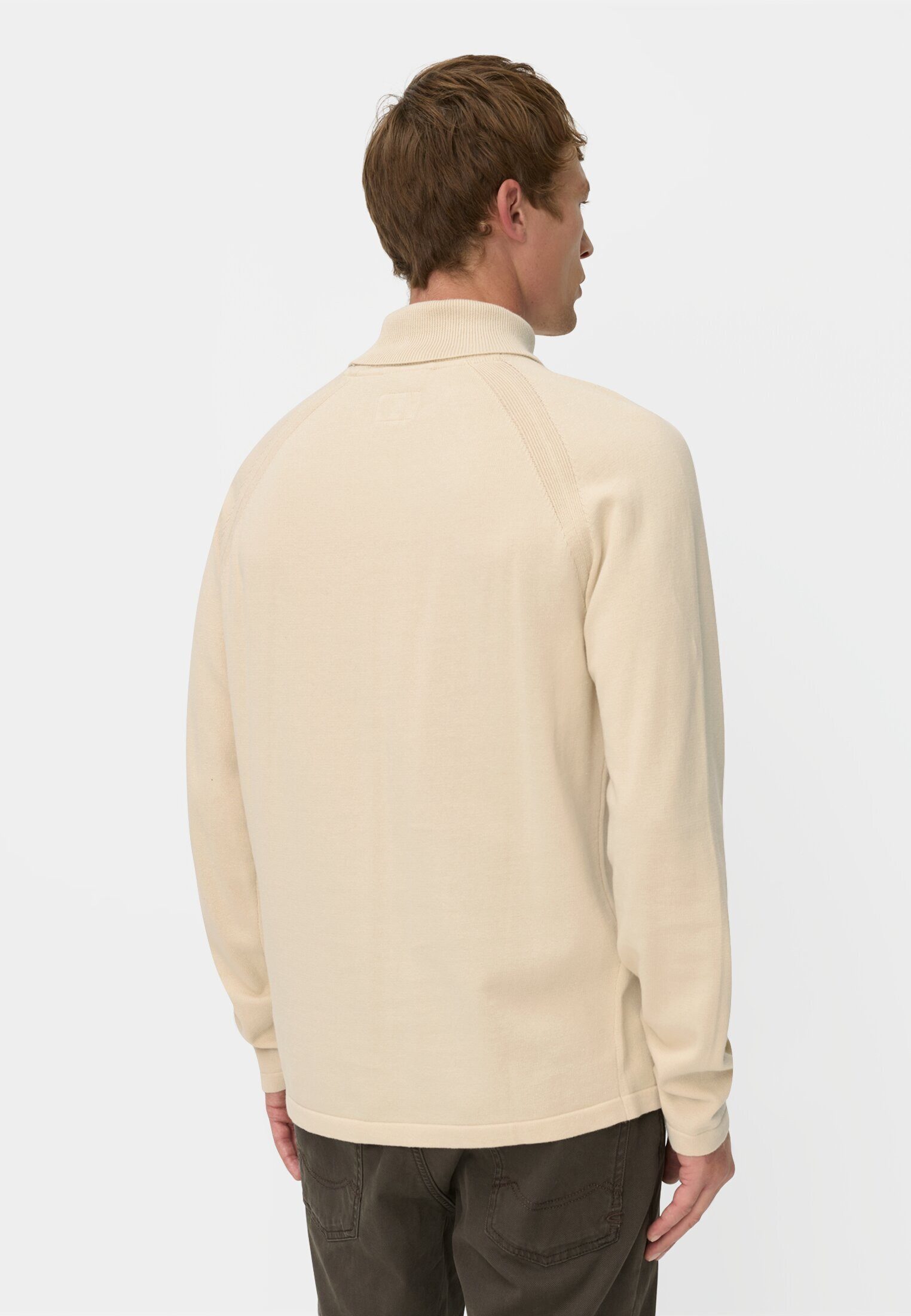 camel active Rollkragenpullover aus reiner Baumwolle Langarm Mit Rollkragen