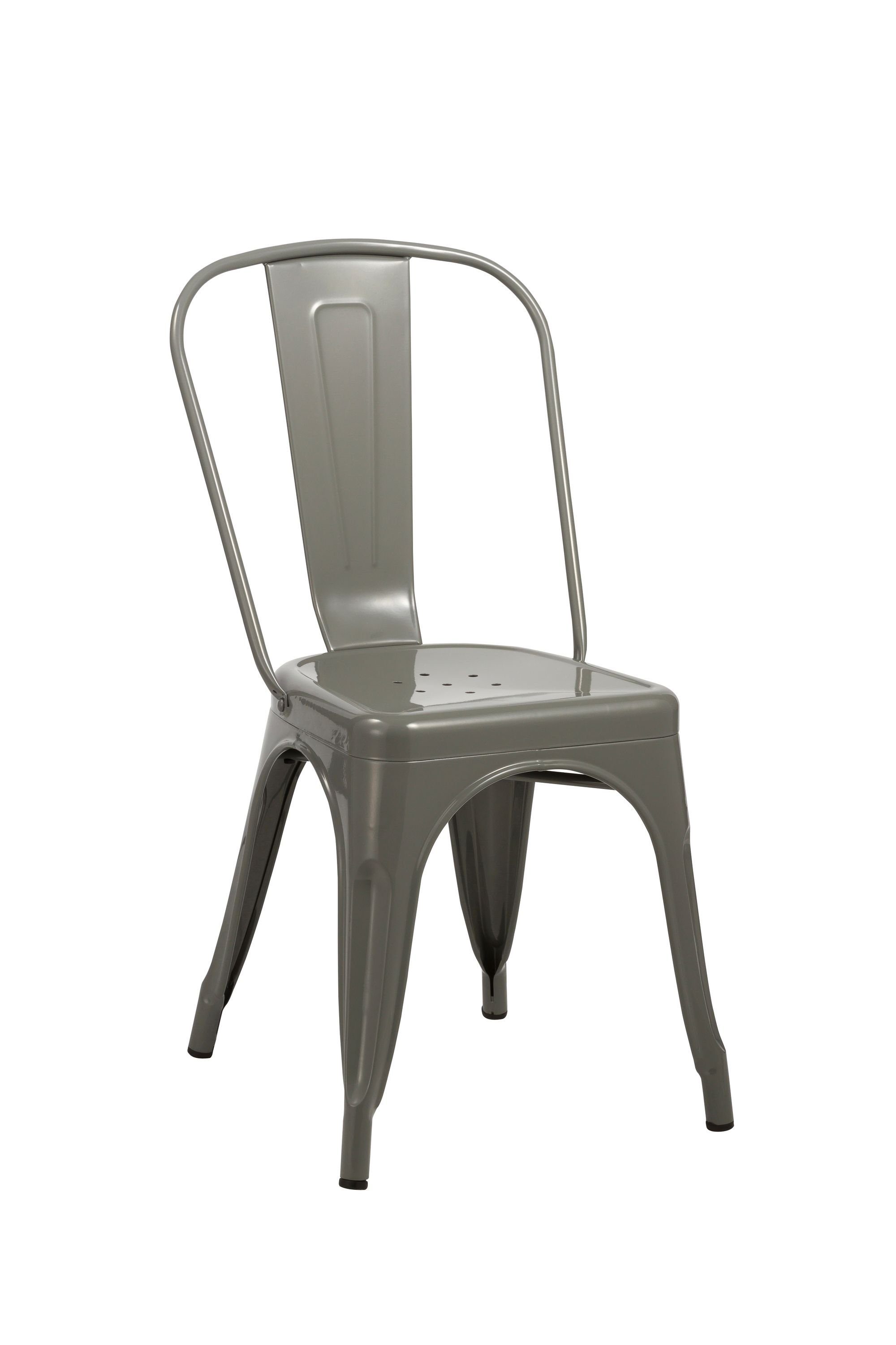 Esszimmerstuhl, aus Duhome Esszimmerstuhl Grau Sitzfläche Stuhl METALL stapelbar Holz Küchenstuhl aus
