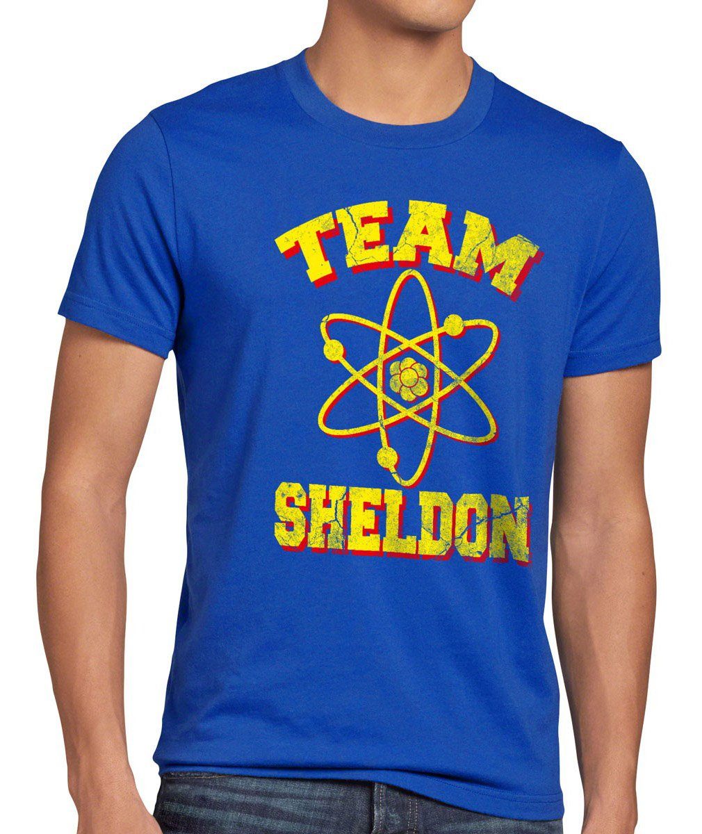 big Team atom college bazinga Sheldon tbbt theory T-Shirt bang style3 Herren Print-Shirt blau the cooper