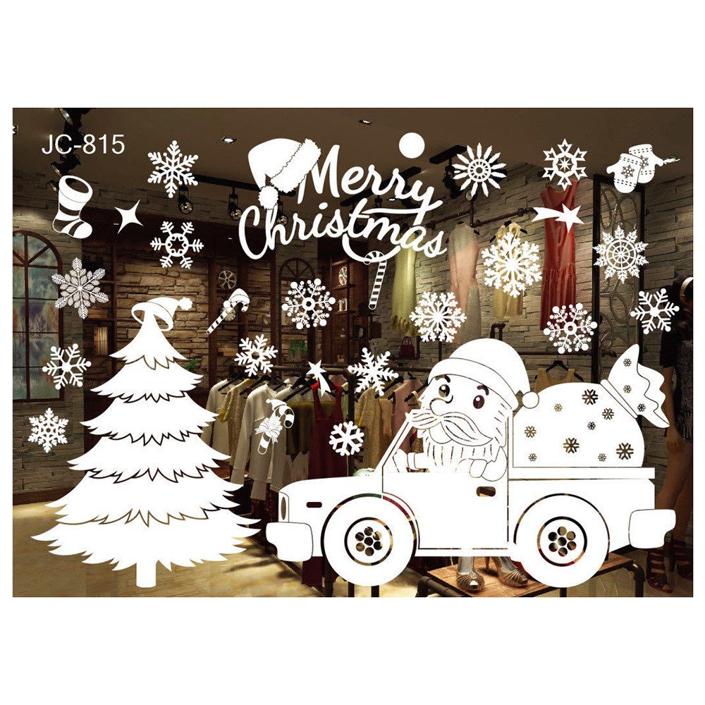 Coonoor Fenstersticker Fensterbilder Weihnachten Selbstklebend, Weihnachtsdeko Fenster, Groß Fensterbild Winter für Glas Tür Fensterdeko Weihnachten Deko