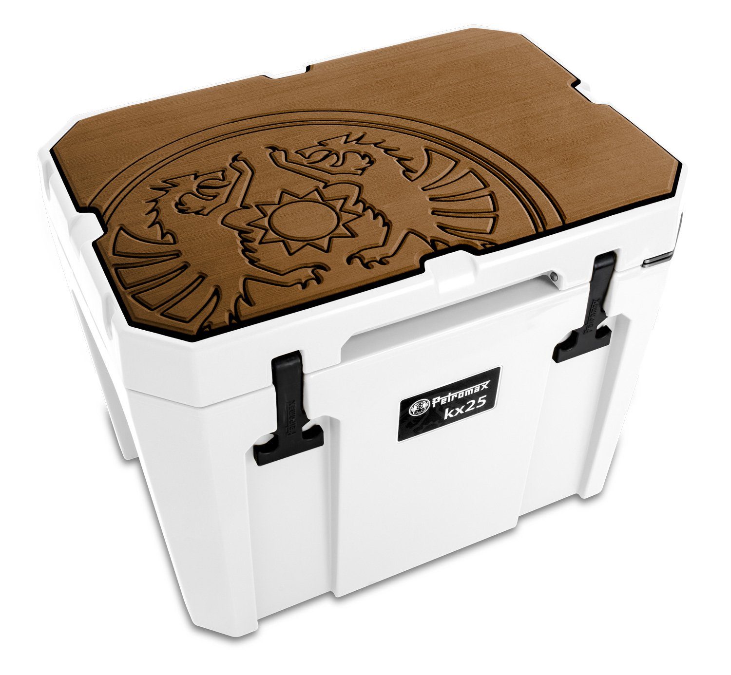 Petromax Outdoor-Flaschenkühler Petromax Haft-Auflage für Kühlbox kx25 braun mit Drachenemblem