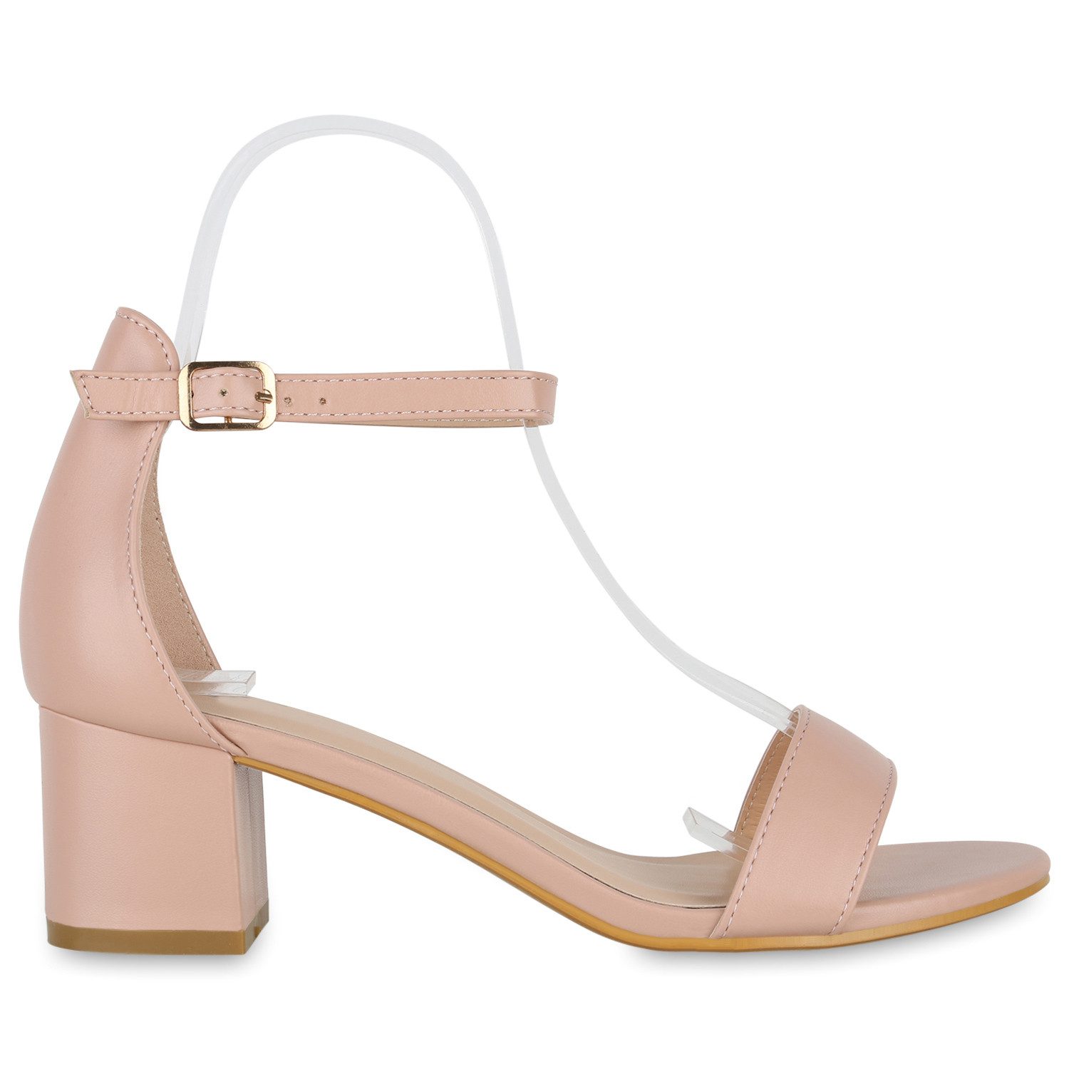 VAN HILL 840130 Sandalette Damen Sandaletten Christina Klassische Blockabsatz Basic Schuhe