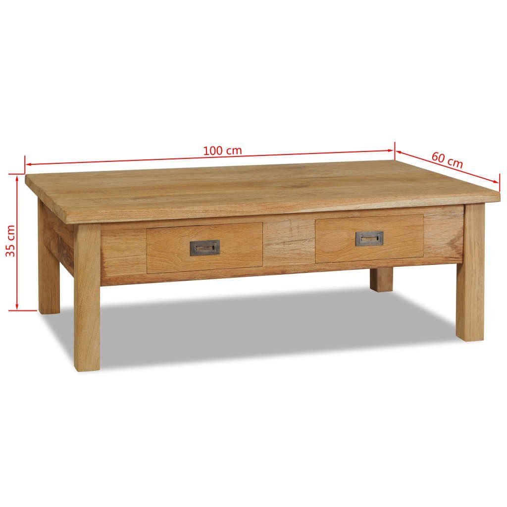 100x60x35 Couchtisch Couchtisch Massivholz Teak cm vidaXL