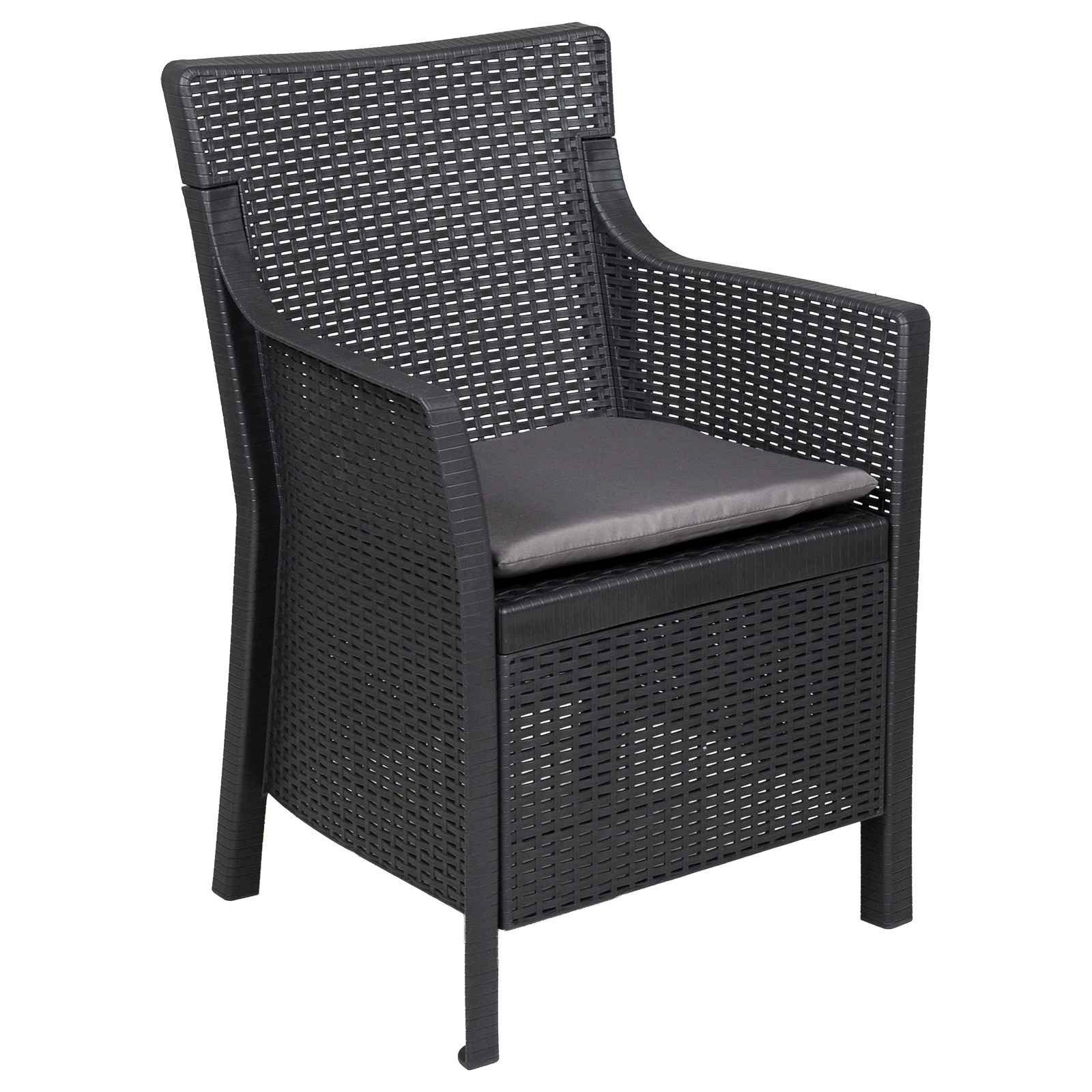 vidaXL Gartenstuhl Sessel Anthrazit PP (1 St)