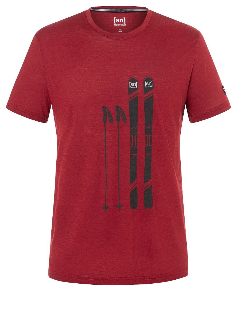 SUPER.NATURAL Print-Shirt Merino T-Shirt M SKIING GEAR TEE feinster Merino-Materialmix
