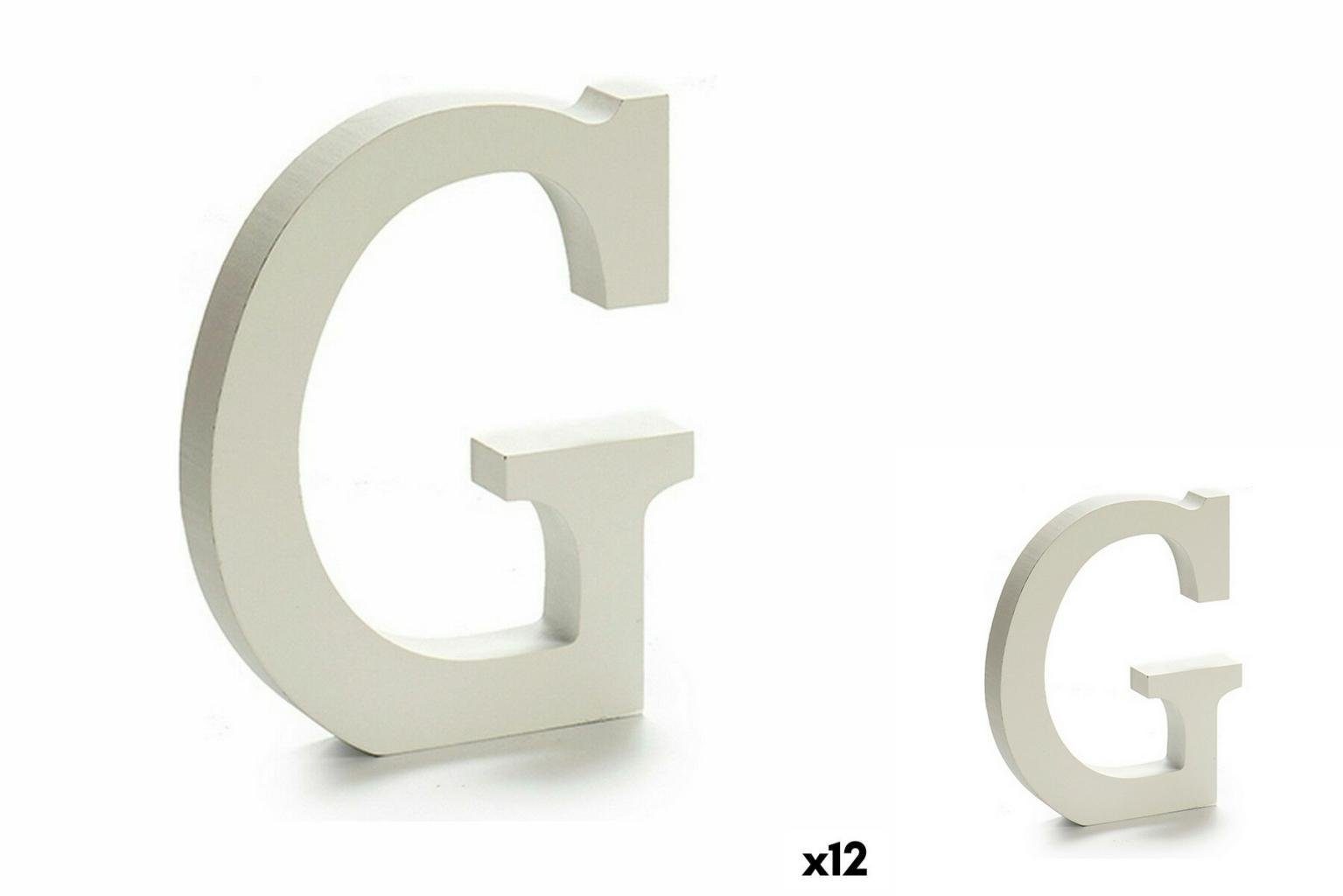 Pincello Dekoobjekt Buchstabe G Holz Weiß 1,8 x 21 x 17 cm 12 Stück | Deko-Objekte