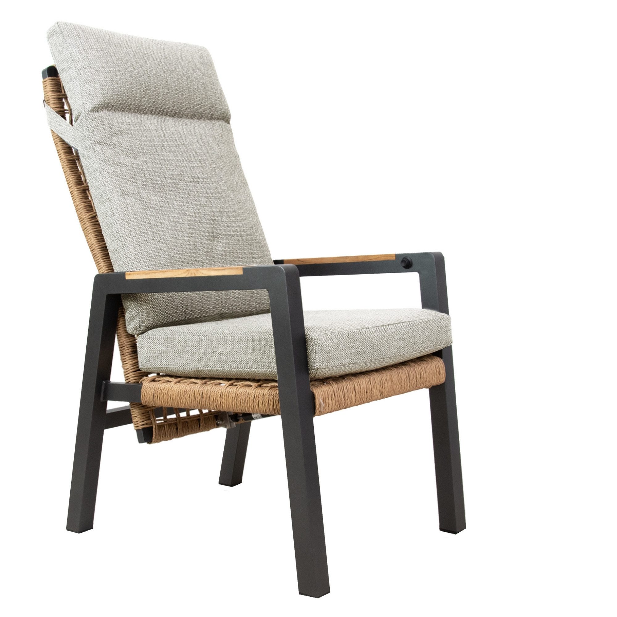 osoltus Gartenlounge-Sessel osoltus Vicenza Alu Teak Gartensessel verstellbar Sessel Anthrazit +