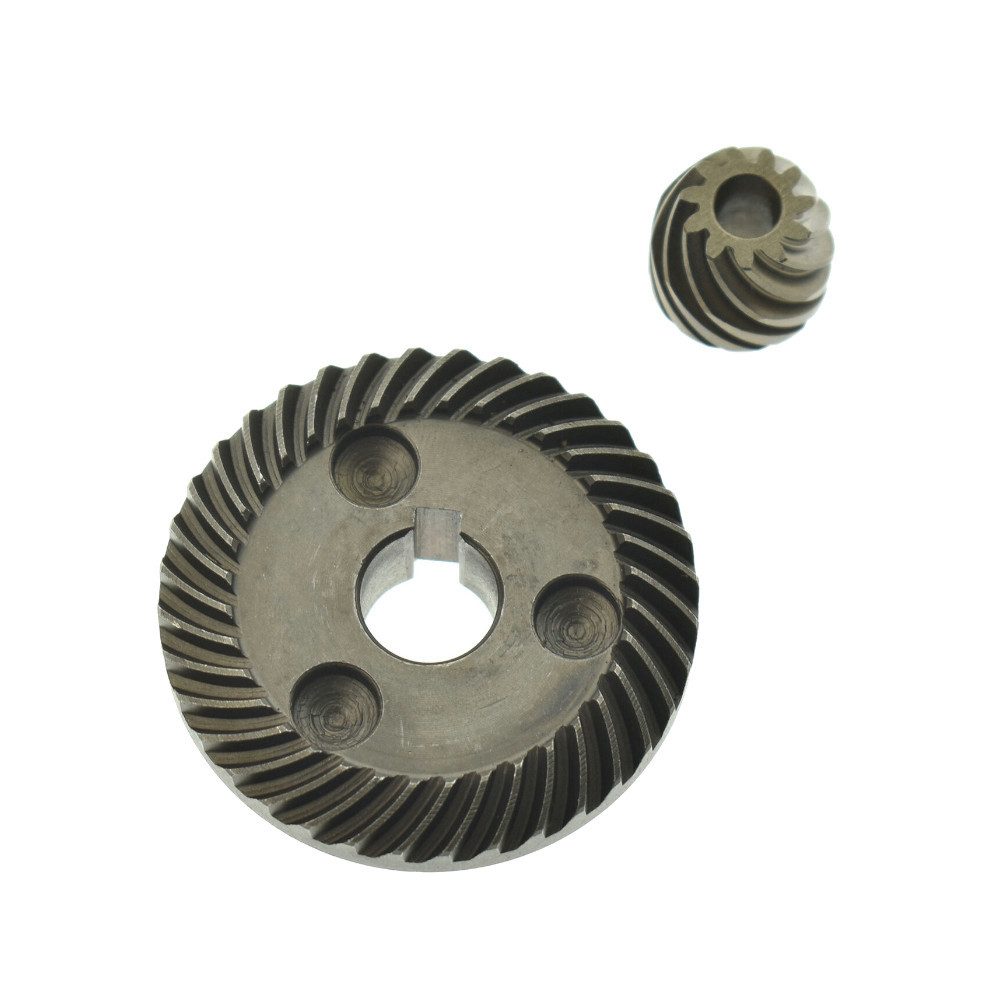Trade-Shop Zahnkranz inkl. Kegelrad passend für Makita 9557 NB, 9558 NB, Getriebesatz bestehend aus Tellerrad und Kegelrad für Winkelschleifer