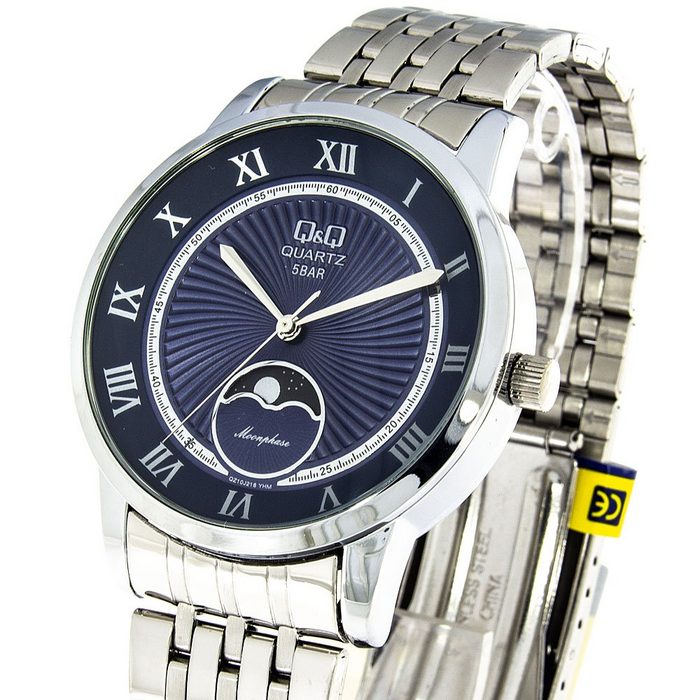 Q + Q Quarzuhr Q&Q by Citizen Herrenuhr Mondphase QZ10J218Y