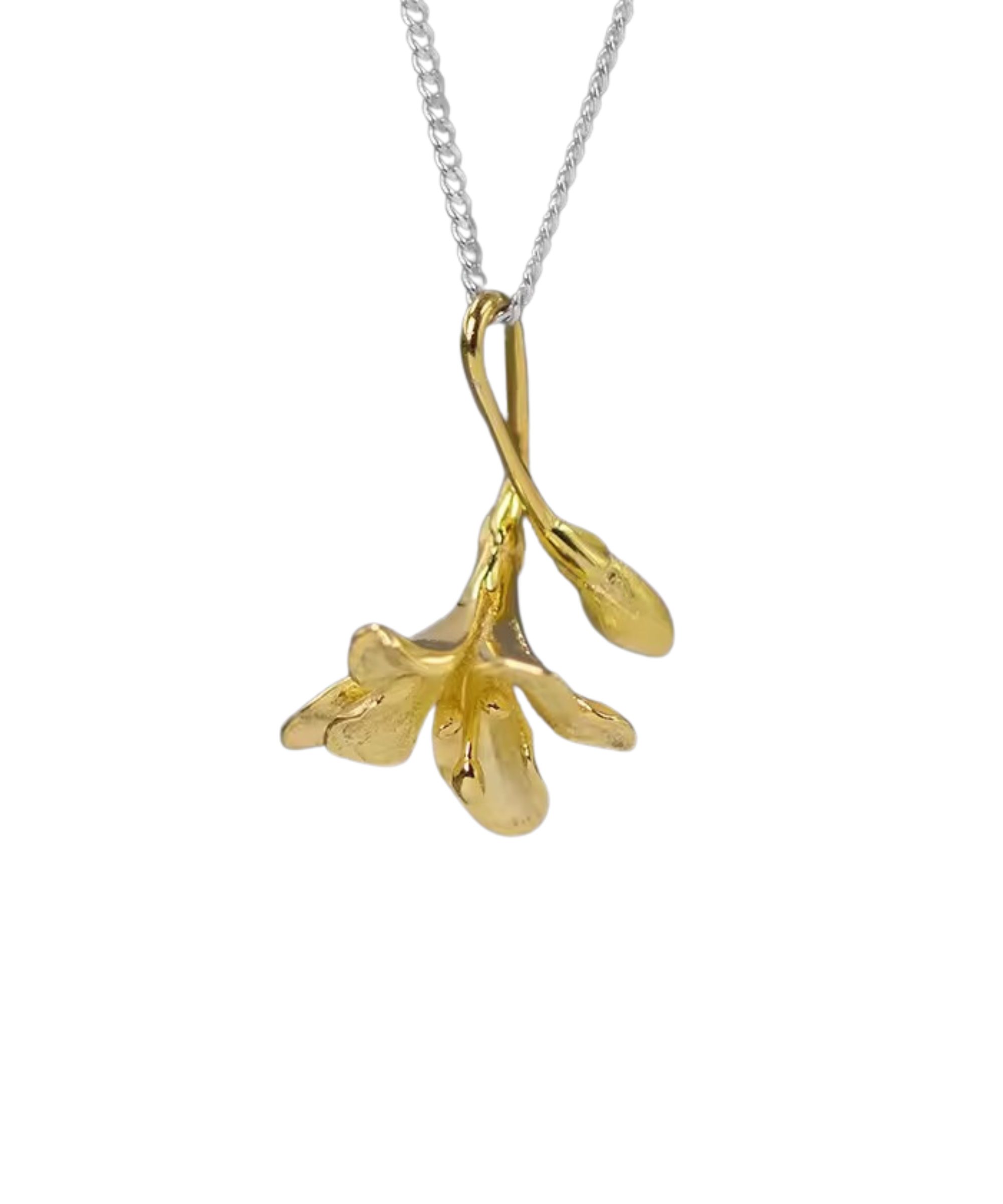 Kette mit Anhänger Kette mit kleiner Freesie Blume, minimalistische Kette, 925er Silber
