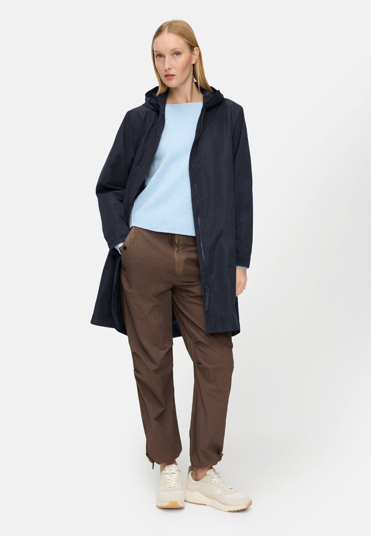 camel active Funktionsmantel Mantel mit Innentaschen Langarm Kapuze