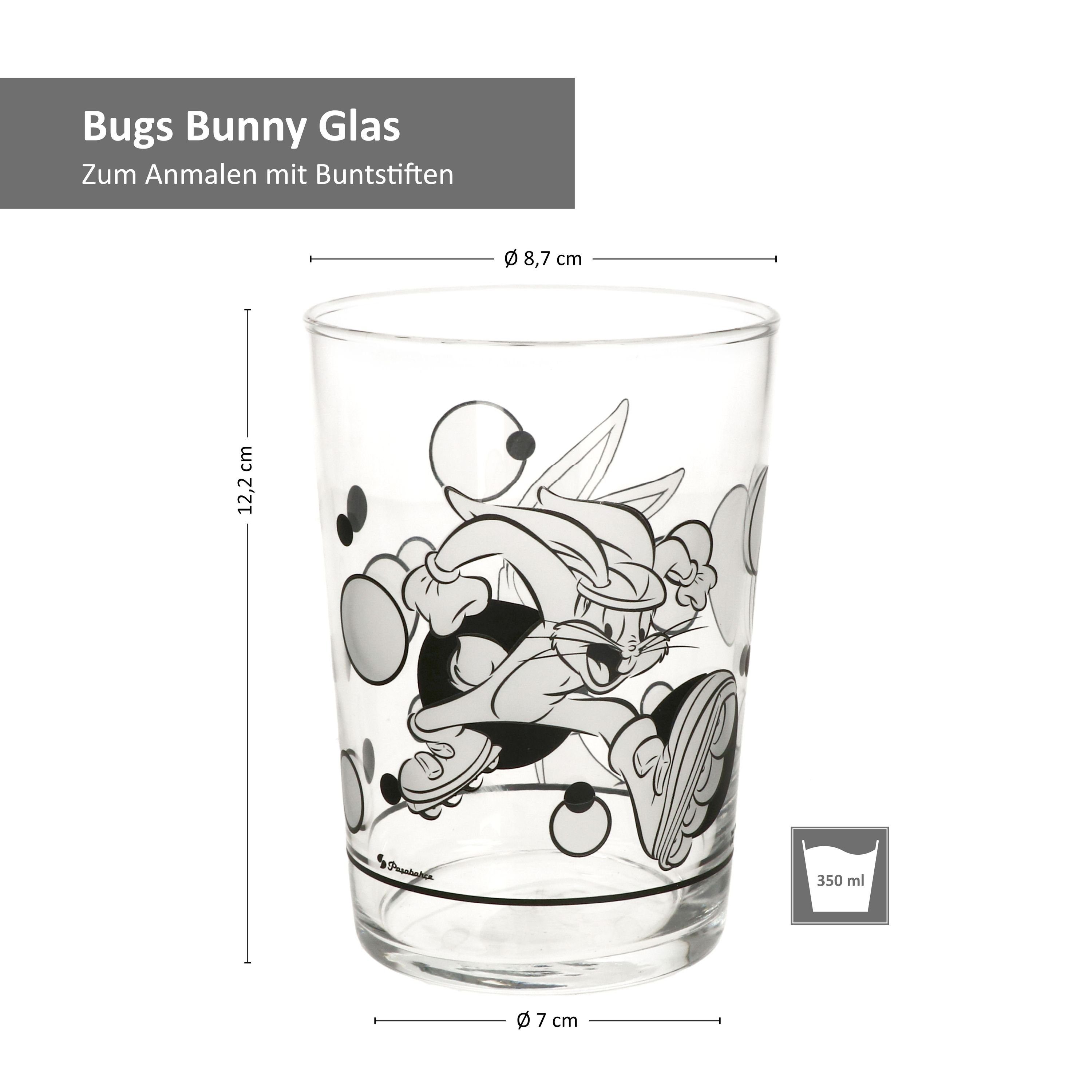MamboCat Glas 4er Set Bugs Glas Bunny Glas zum Anmalen - 0168440, 350ml