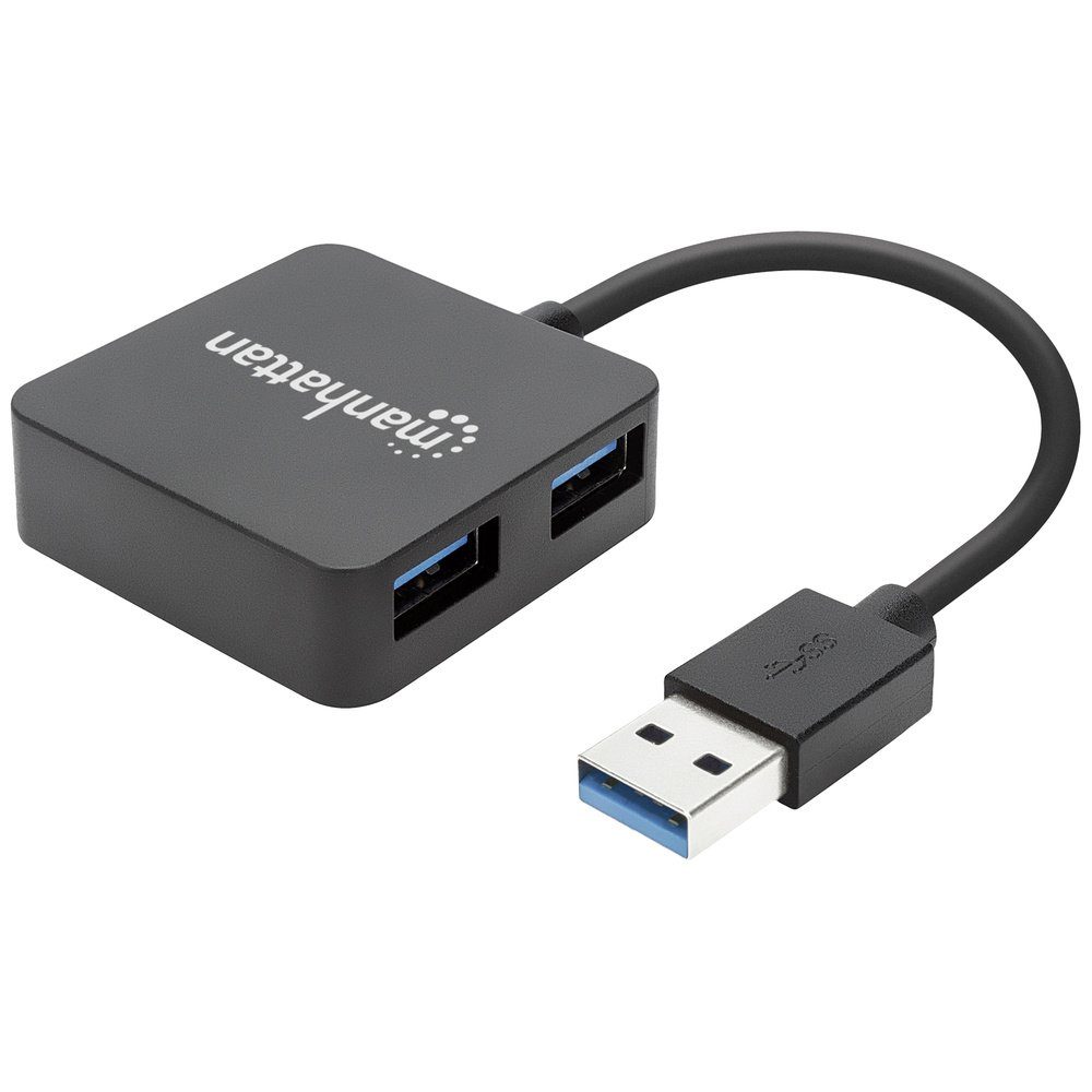 USB-Verteiler Manhattan 4 Port USB 3.2 Gen 1-Hub (USB 3.0) Schwarz