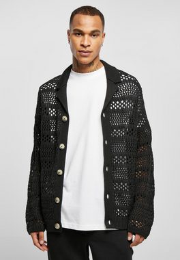 URBAN CLASSICS Strickfleecejacke Urban Classics Herren Crocheted Cardigan (1-St)