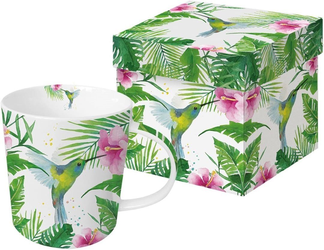 PPD Becher PPd Tee, Kaffee, Tasse, Geschenkbox, Sommer, Frühling, Herbst, Winter, Porzellan Kollektion Kolibri, Planzen, Blumen, Tiere, Henkelbecher, ideal als Geschenk