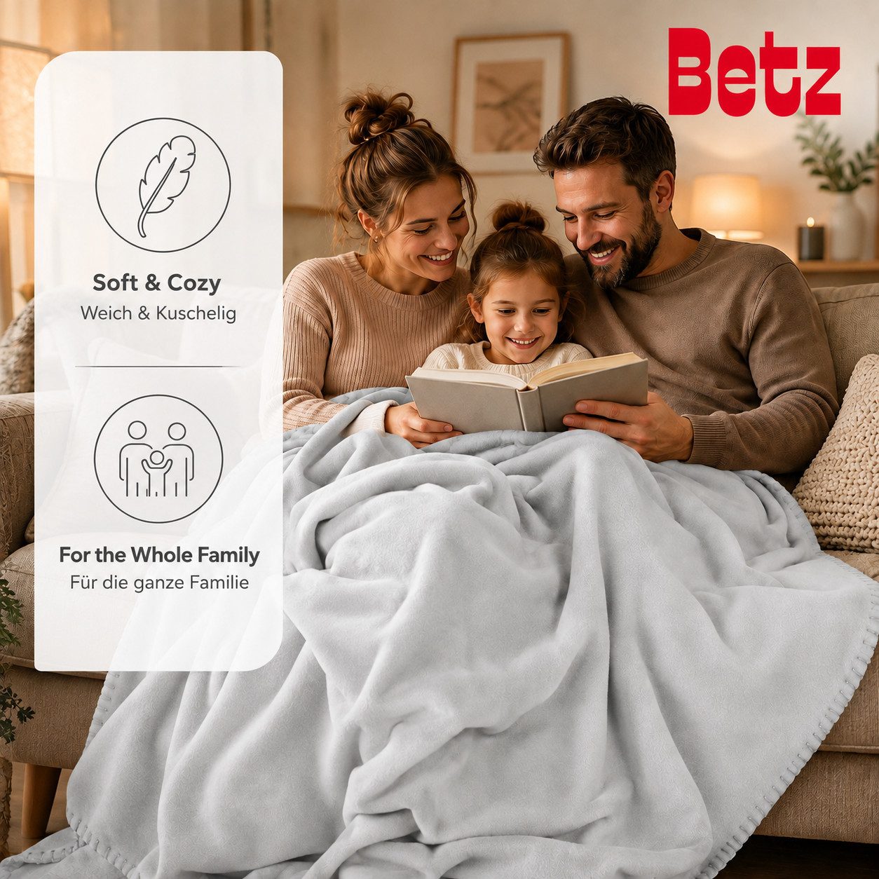 Wohndecke Betz Fleecedecke 130x170 cm 180g/m² – Weiche Wohndecke & Kuscheldecke, Betz, Leicht, wärmend & pflegeleicht – Bild 5 von 5