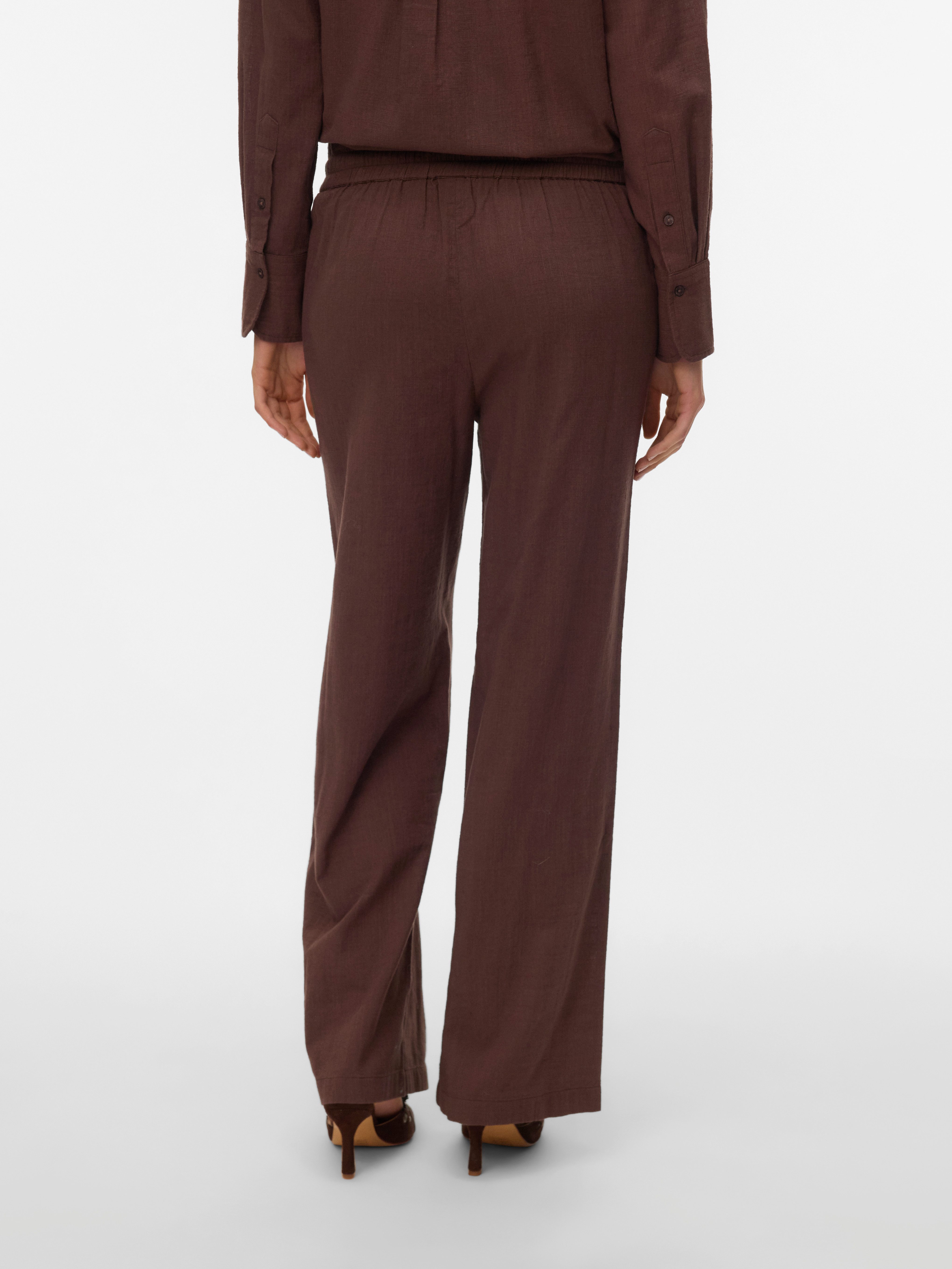 Vero Moda Schlupfhose VMCAIA MW WIDE PANT WVN NOOS Baumwollmischung, oversize, mit Leinen