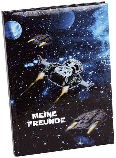 Goldbuch goldbuch Freundebuch Raumschiff ca. DIN A5 liniert, mehrfarbig Softcov Batterie