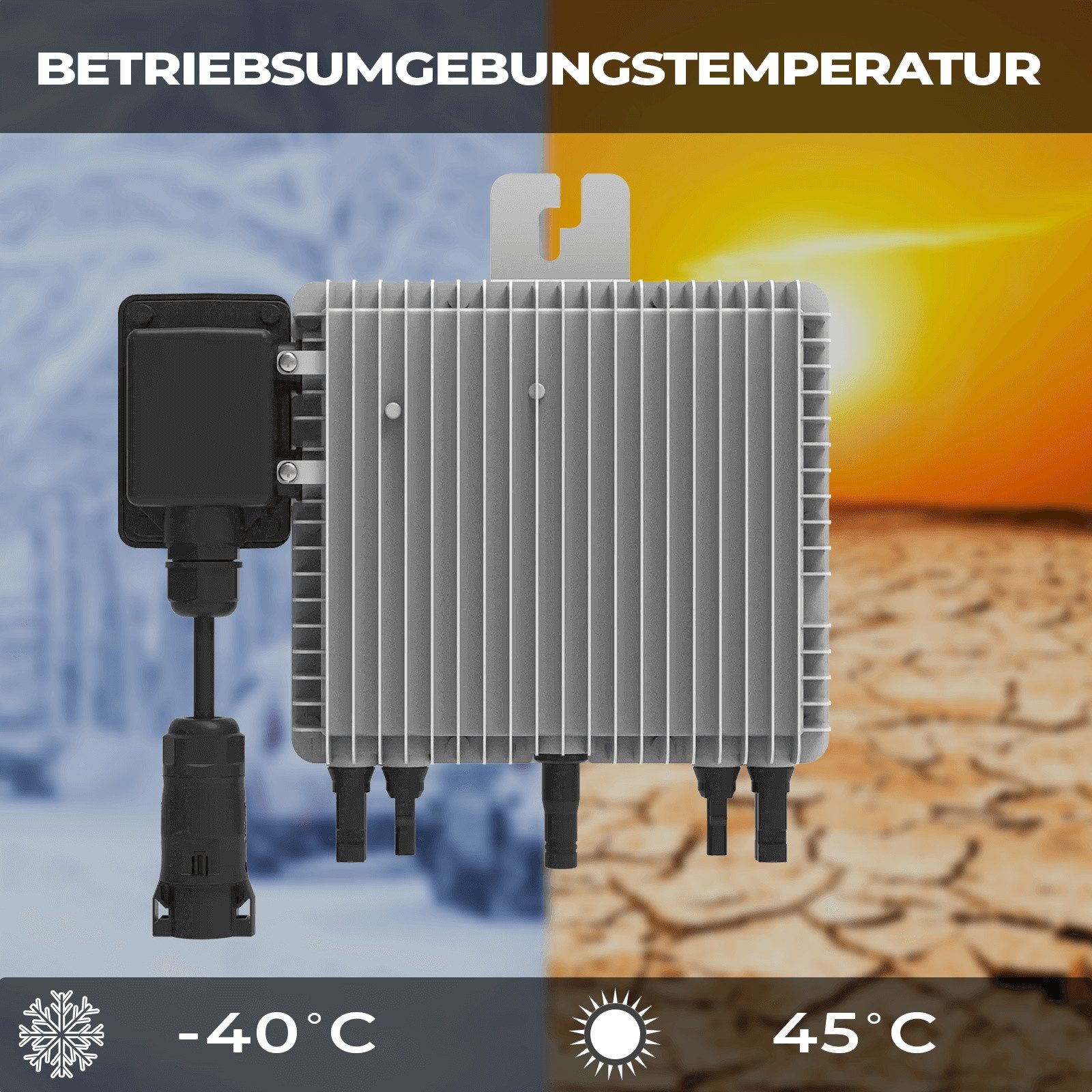 SUNNIVA Wechselrichter DEYE Mikro-Wechselrichter 800 Watt SUN-M80G4-EU-Q0, (für Balkonkraftwerk, IP67 wetterfest, Plug&Play Installation, 2 MPPT, WIFI, Micro Inverter)