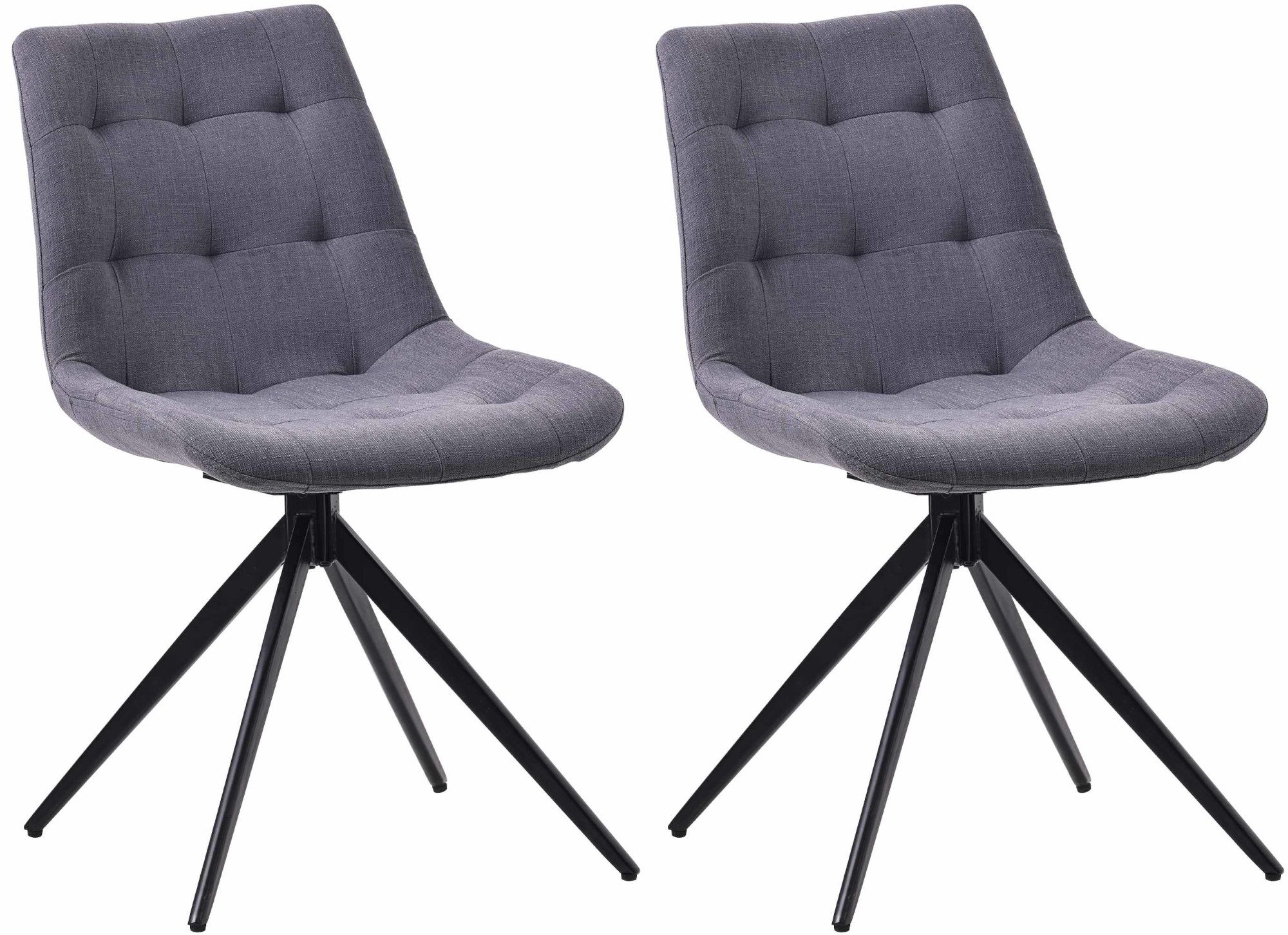 CLP Esszimmerstuhl Merna (2er Set, 2 St), Schwenk-Funktion, gepolstert, Metall-Gestell