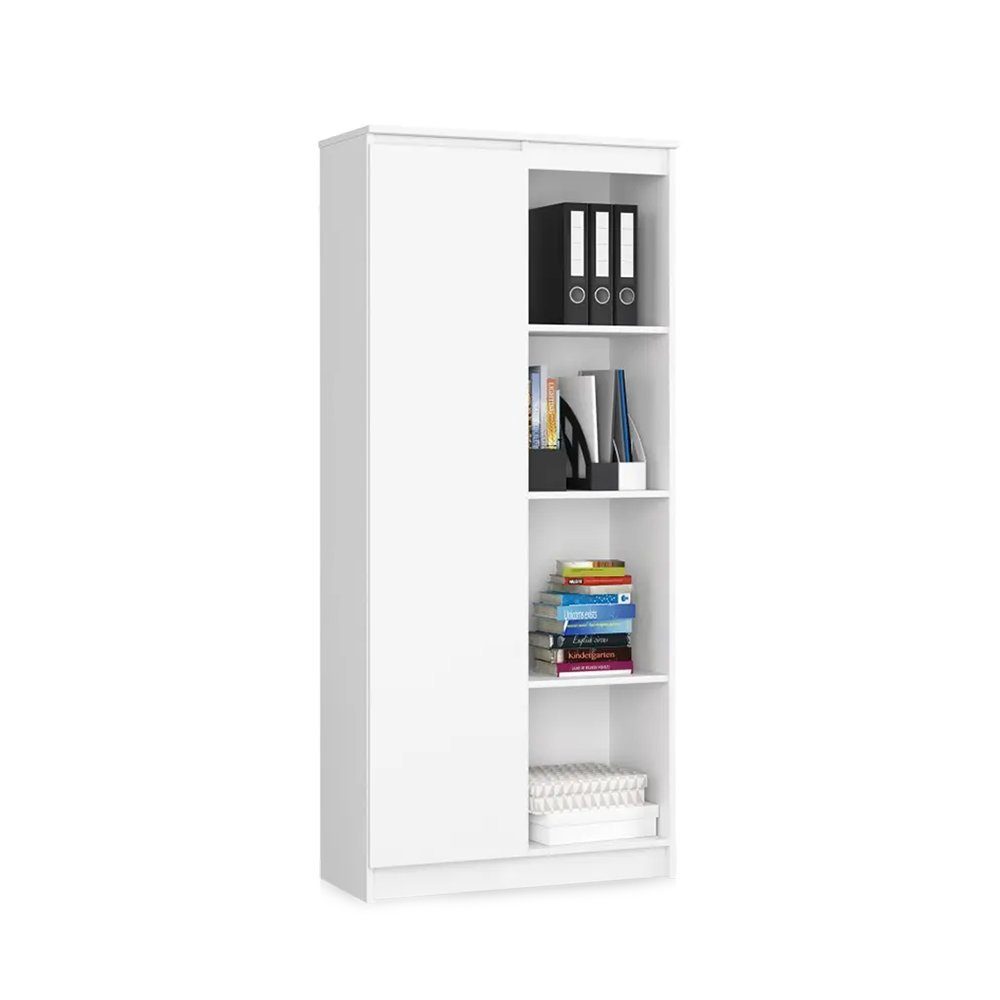 Bücherregal Roysson Bücherregal Aktenregal Home ATHOS Weiß Wandregal 80x35x180cm Standregal